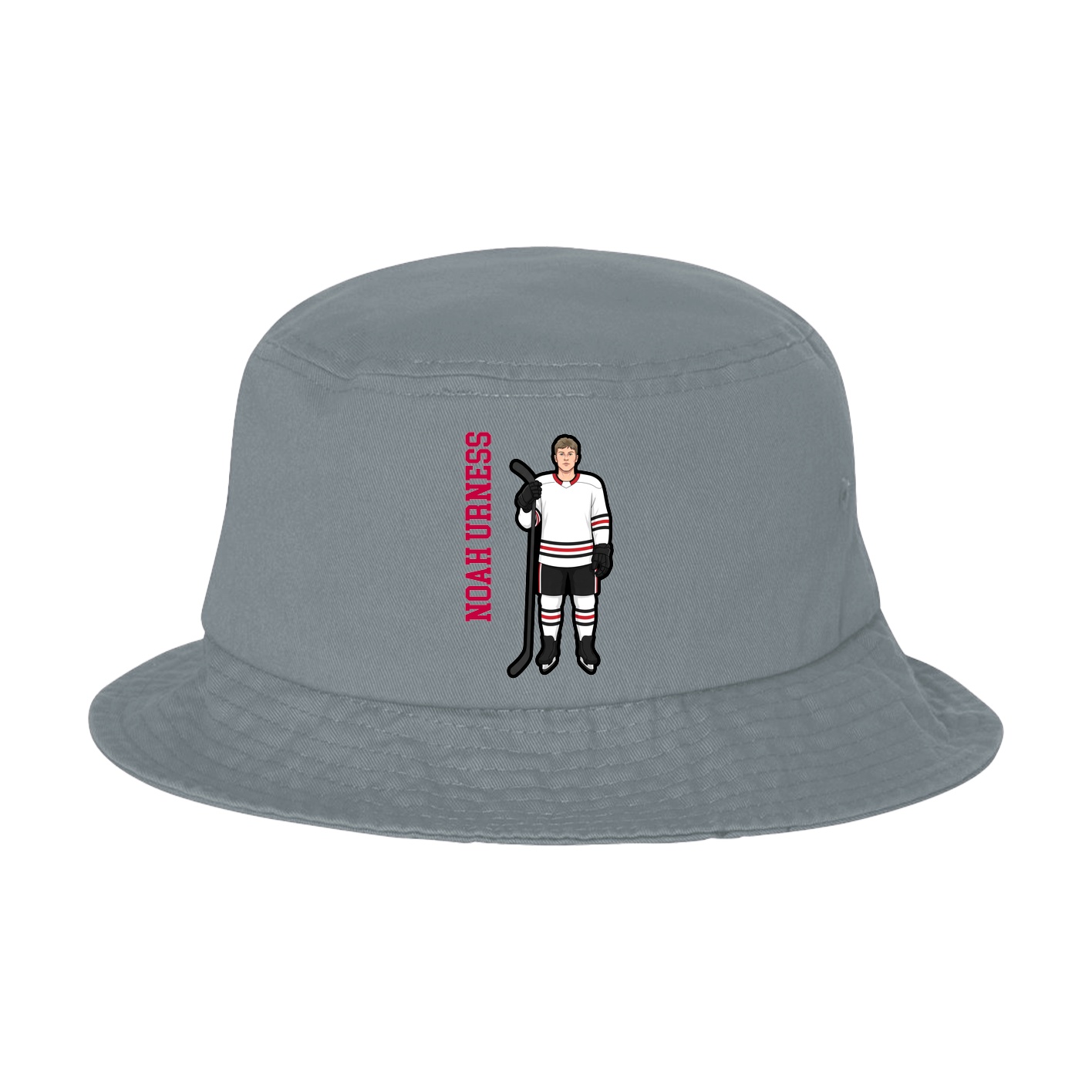 Bucket Cap — Name Vertical in Grey