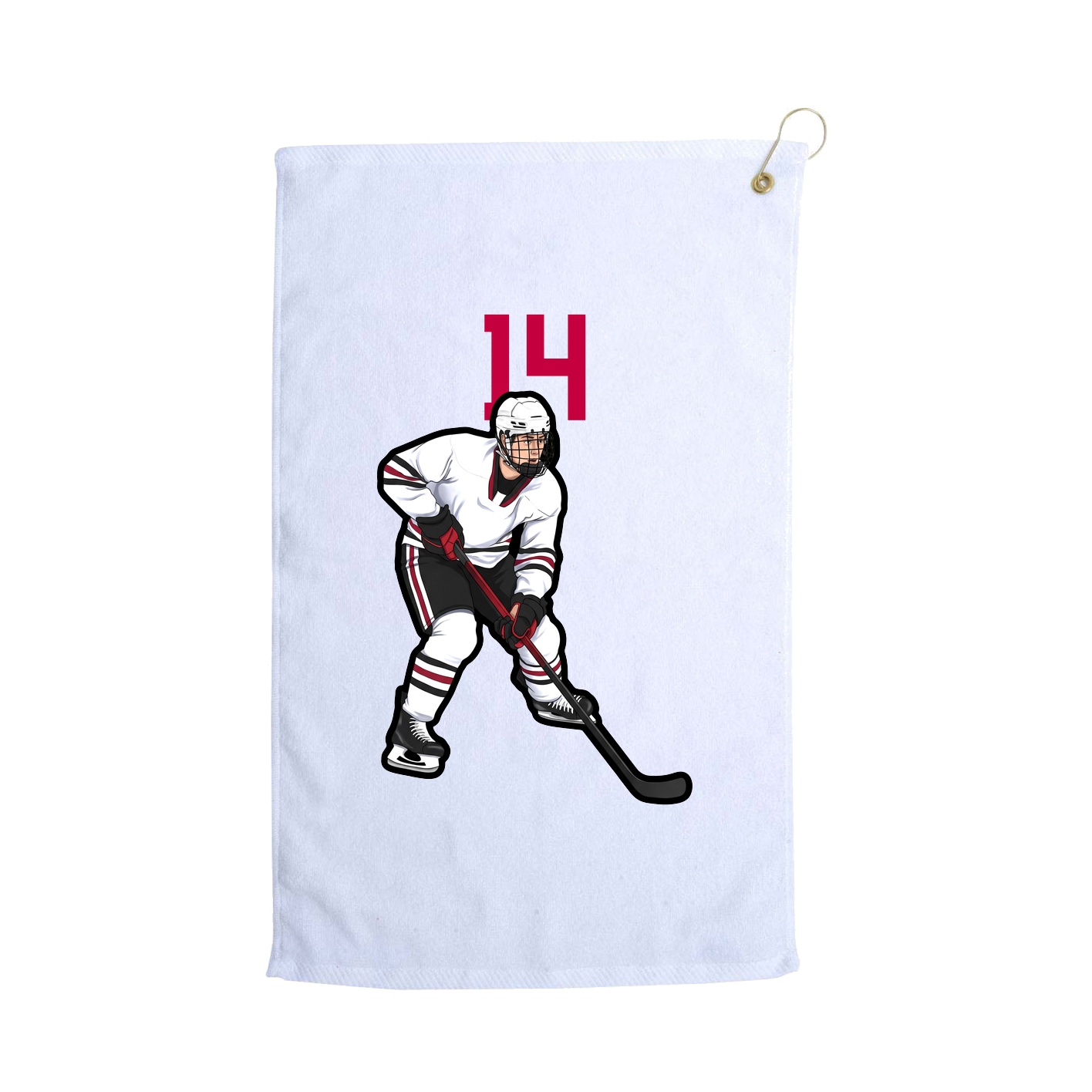 Golf Towel — Number Top in White