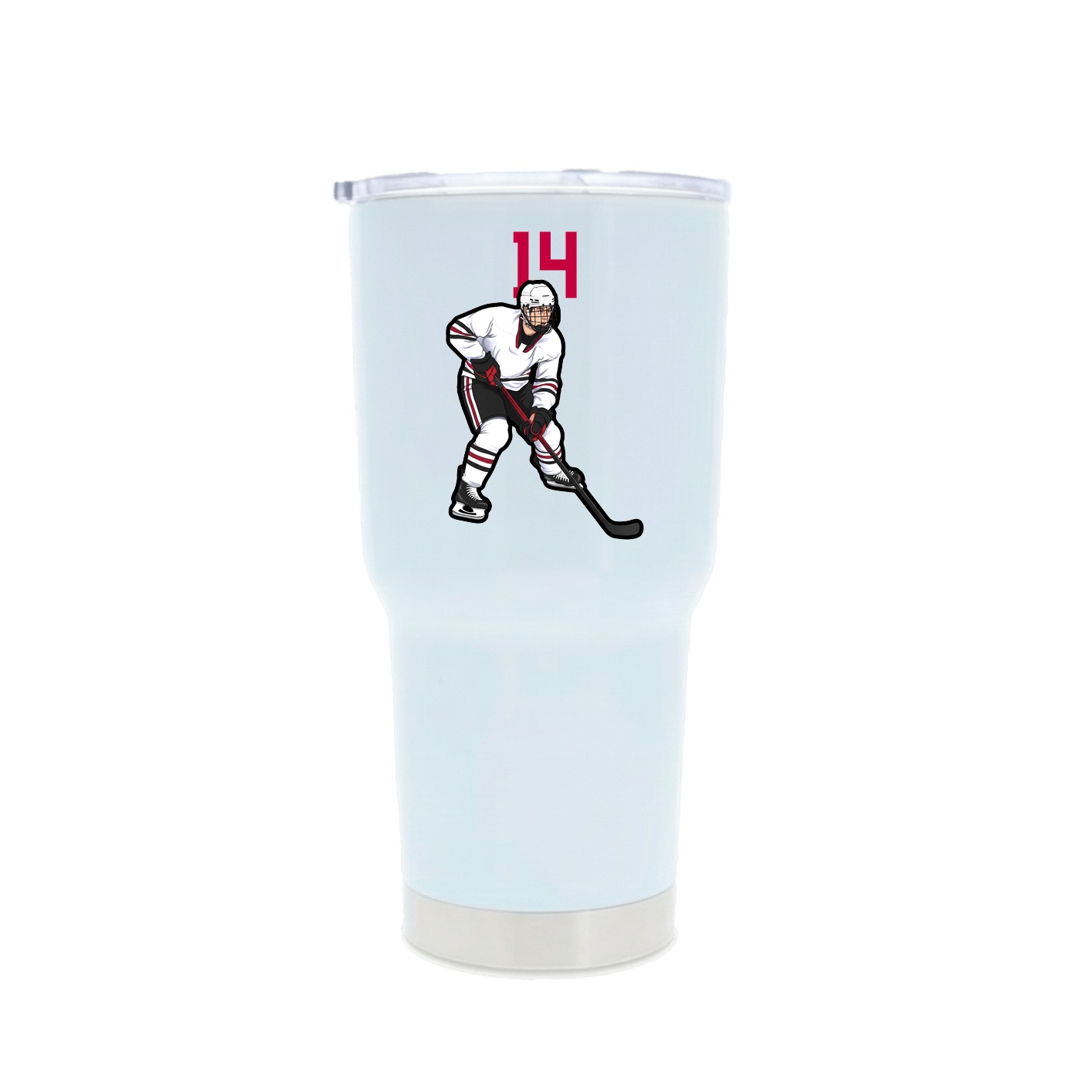 30oz Stainless Steel Tumbler — Number Top in White