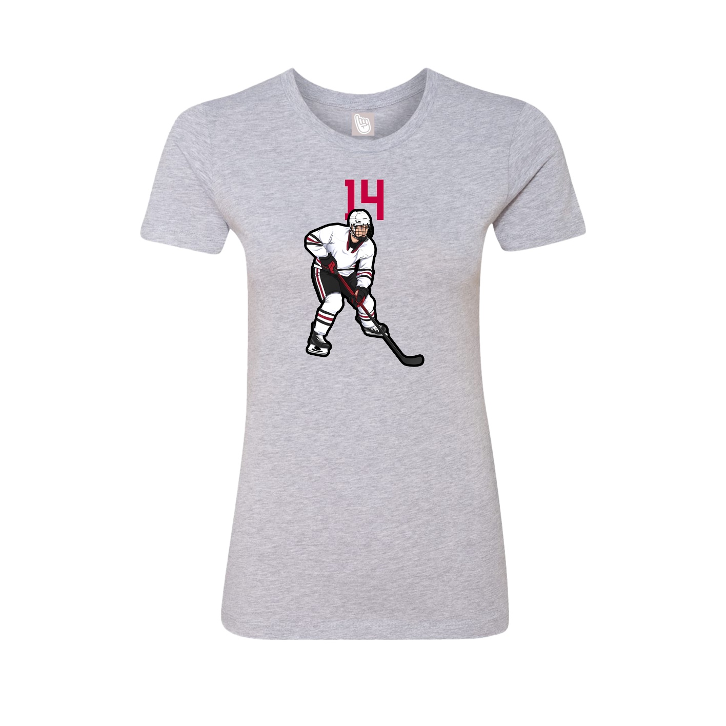 Fitted Women's Tee — Number Top in Grey