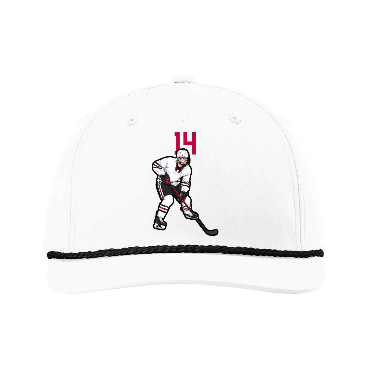 Five-Panel Classic Rope Cap — Number Top in White
