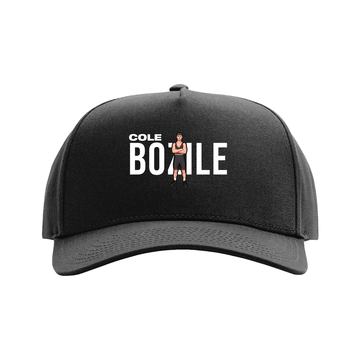 Full Fabric Five-Panel Champ Cap — Player Name in Black