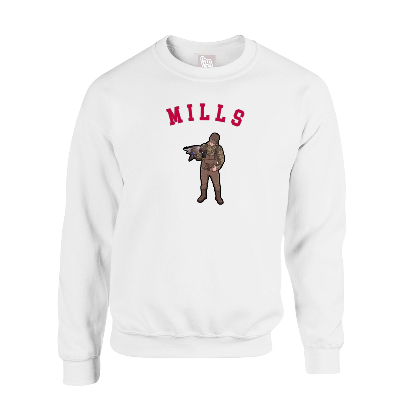 Fleece Crew — Shirsey Arch in White