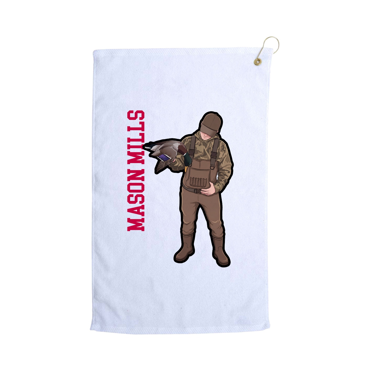 Golf Towel — Name Vertical in White