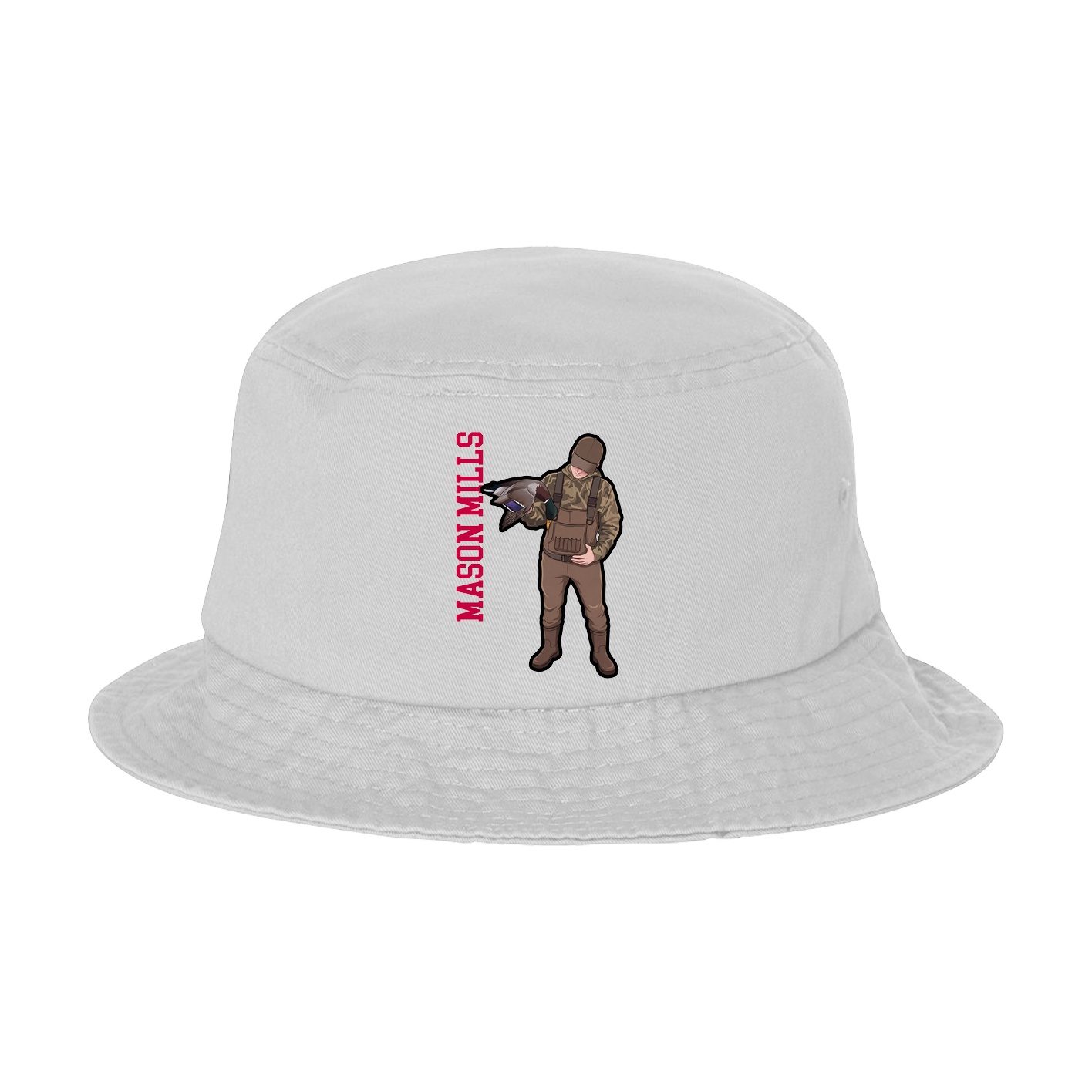 Bucket Cap — Name Vertical in White