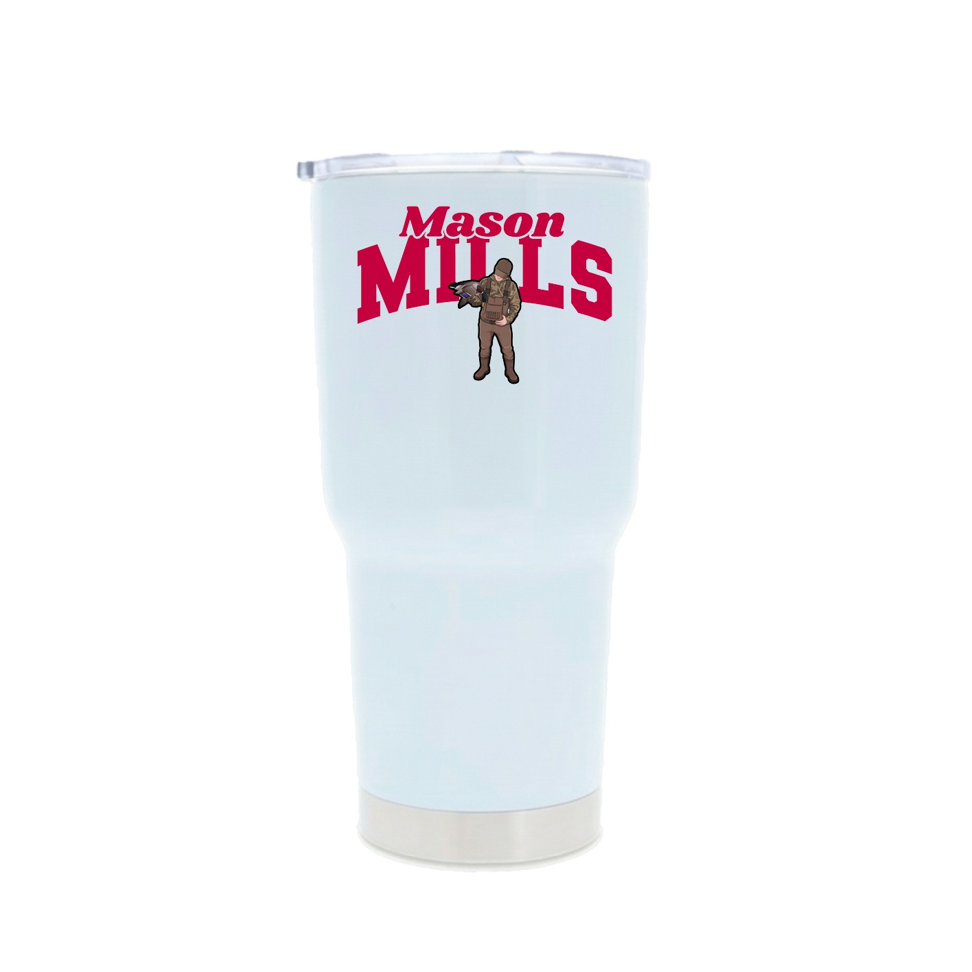 30oz Stainless Steel Tumbler — Signature Arch in White