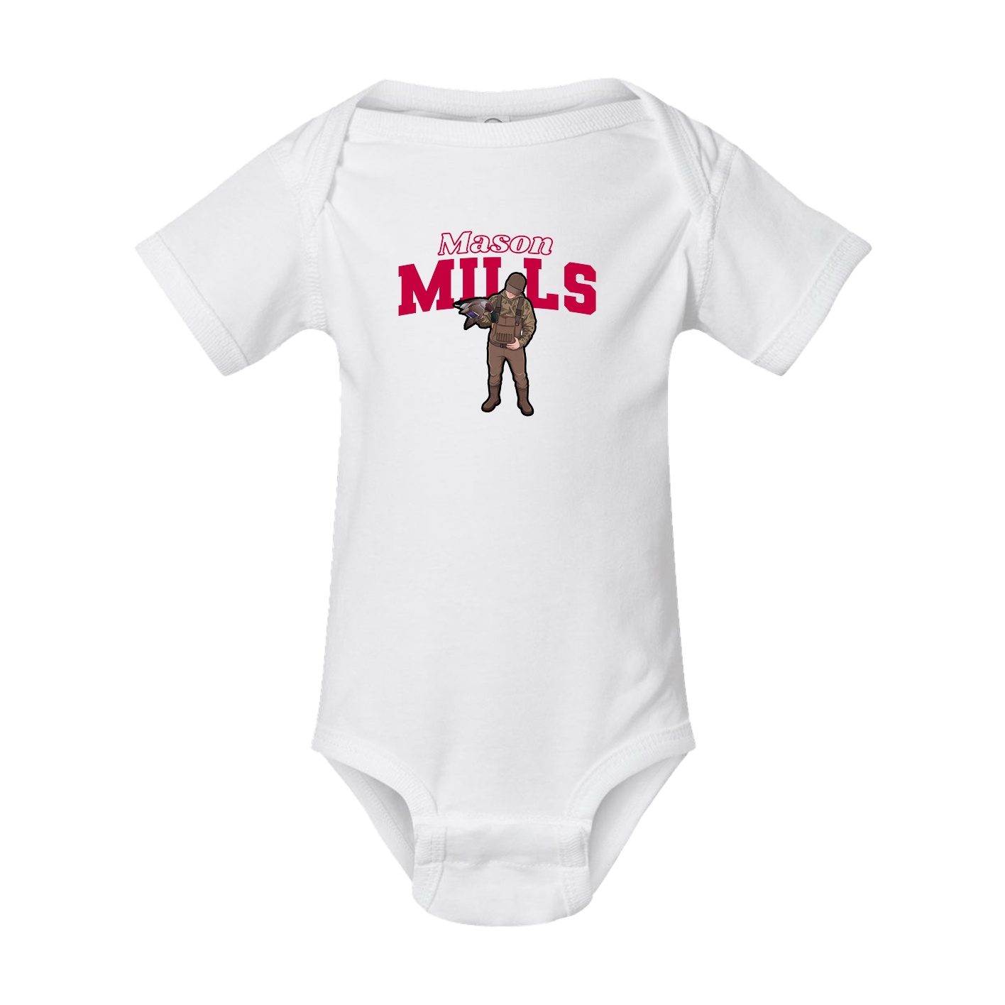 Baby Onesie — Name Arch in White