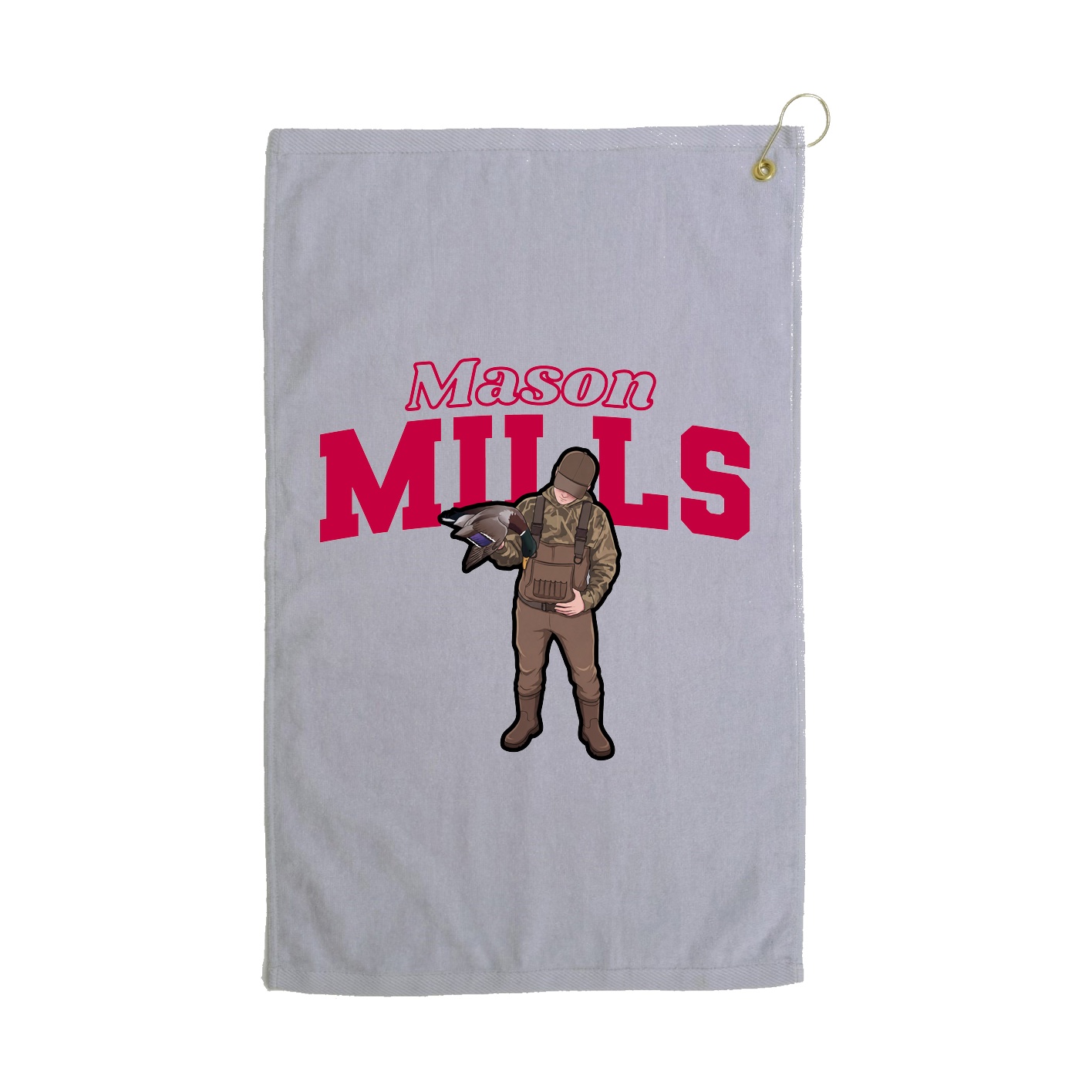 Golf Towel — Name Arch in Grey