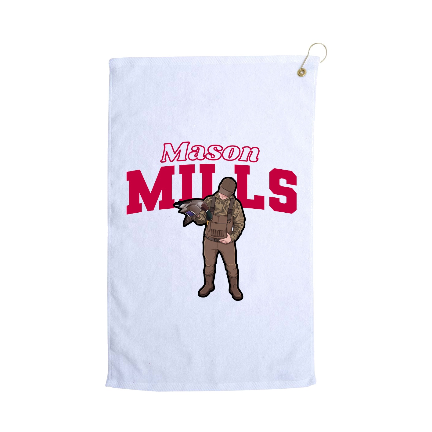 Golf Towel — Name Arch in White