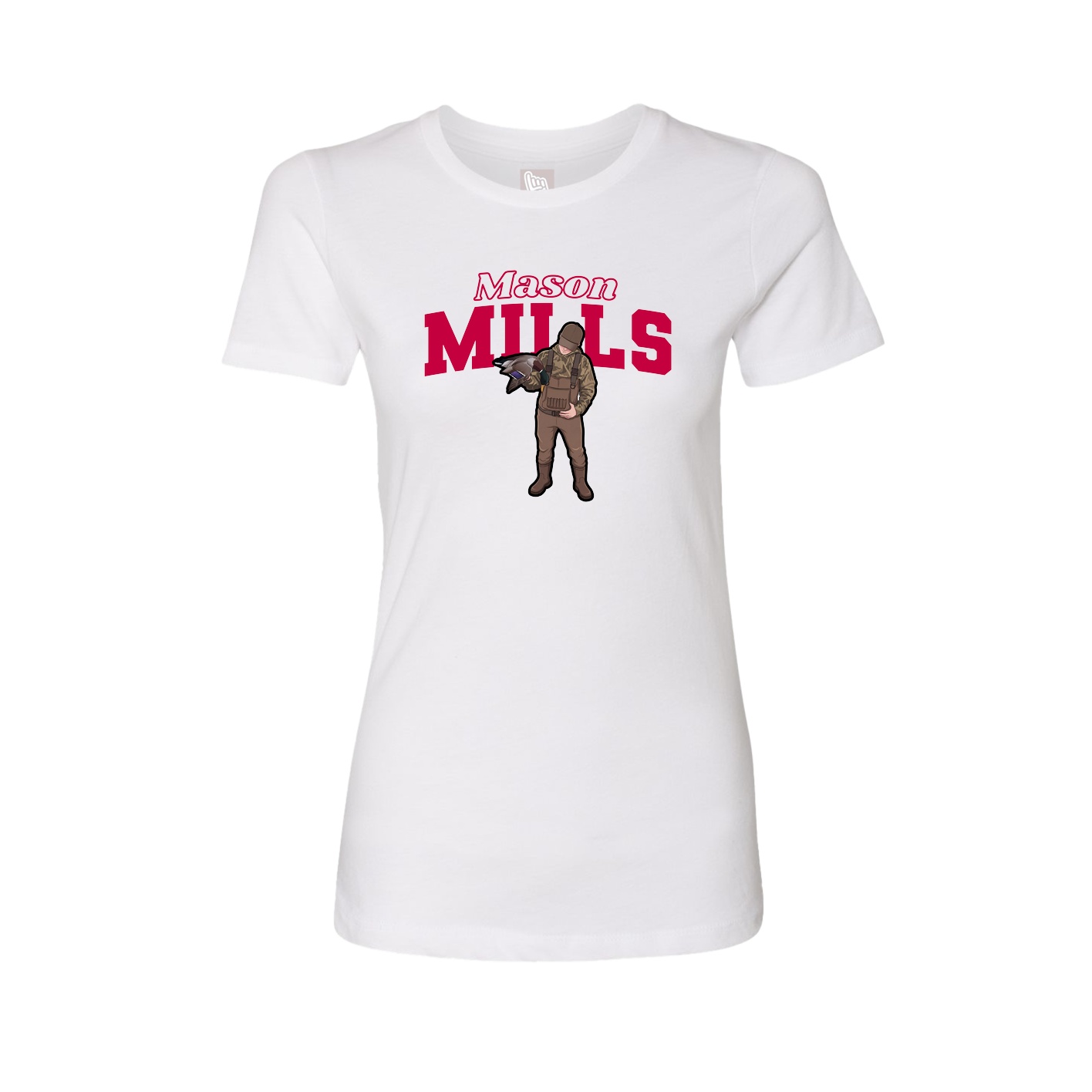 Fitted Women's Tee — Name Arch in White