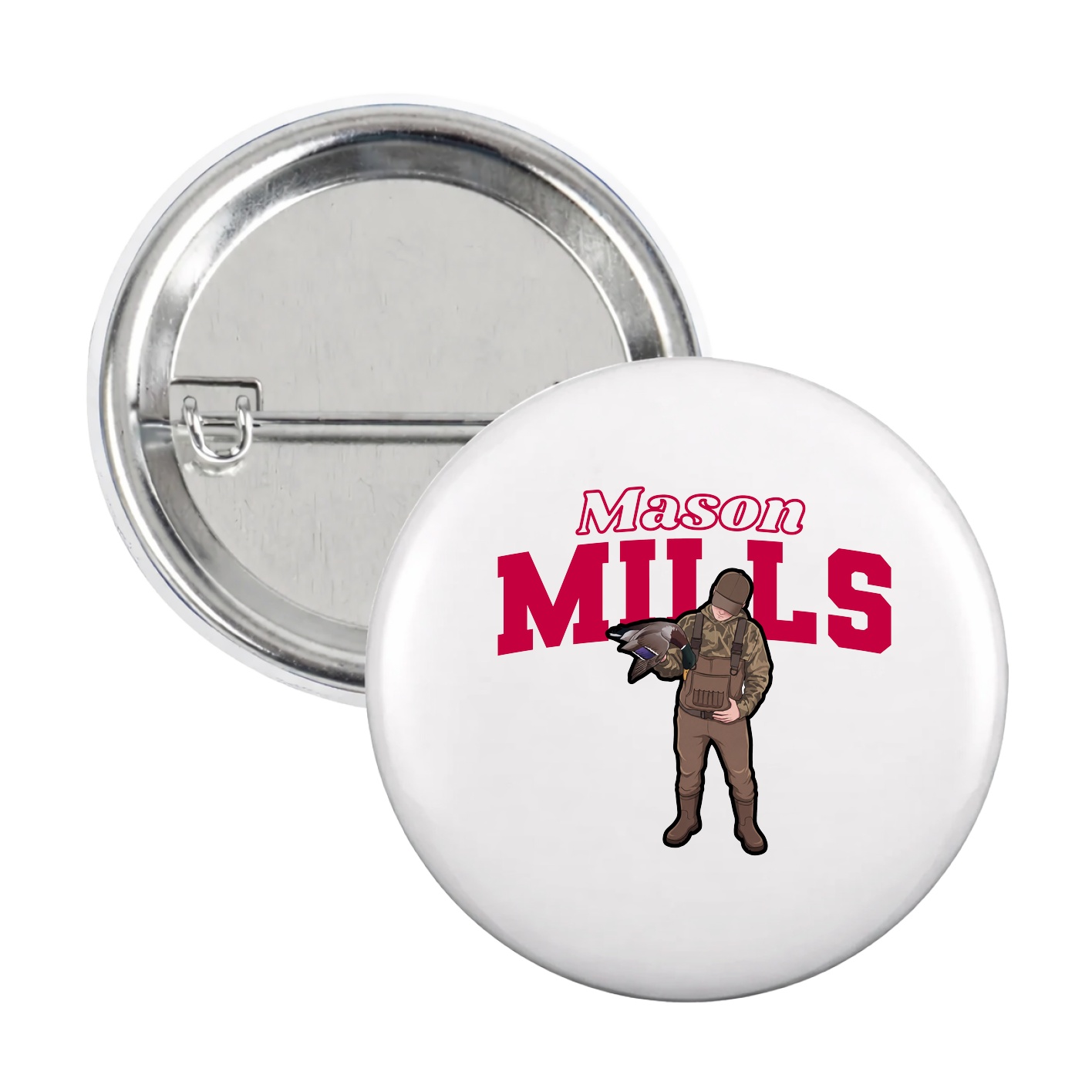 Game Day Button — Name Arch in White