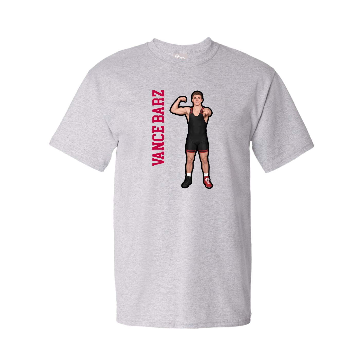 Tee — Name Vertical in Grey