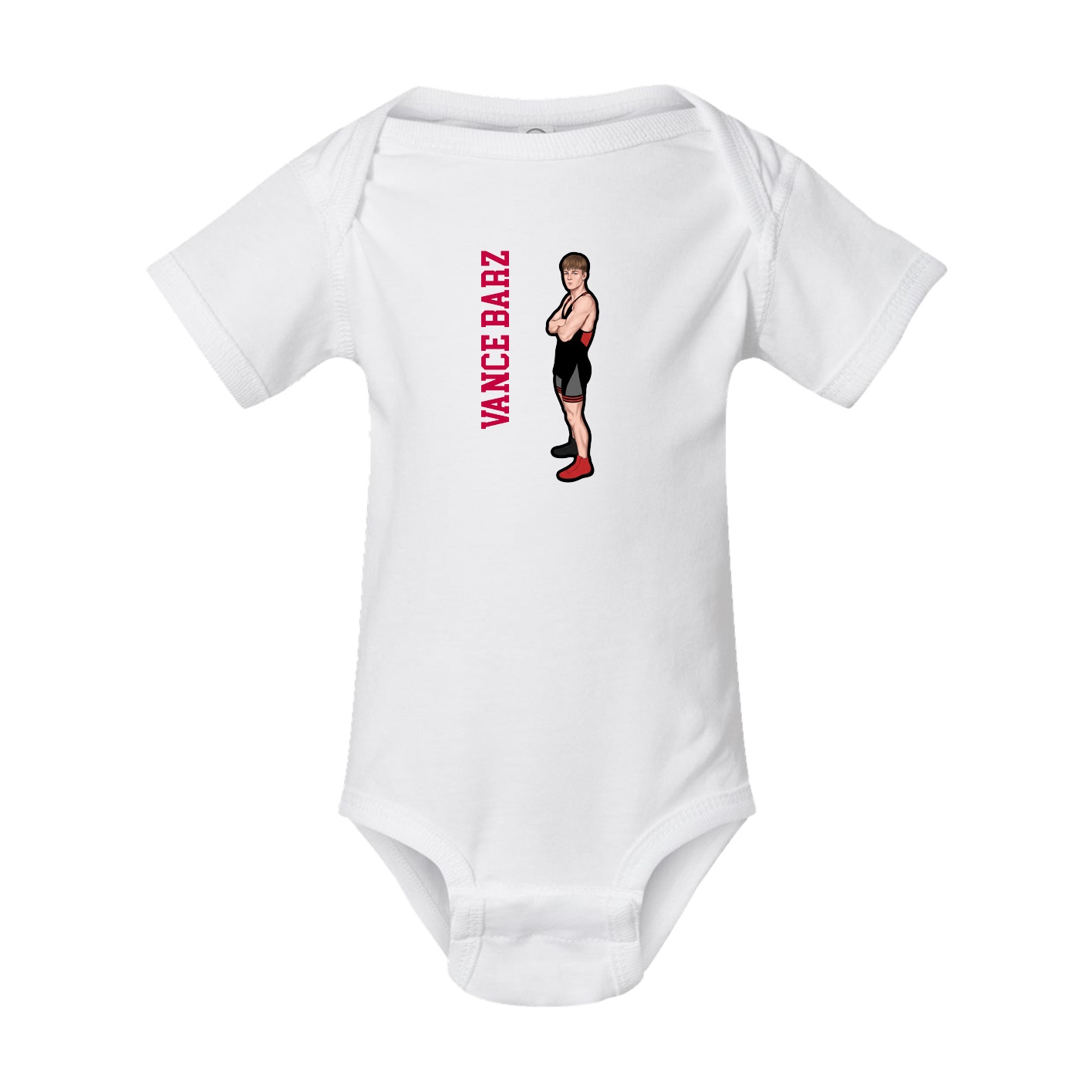 Baby Onesie — Name Vertical in White
