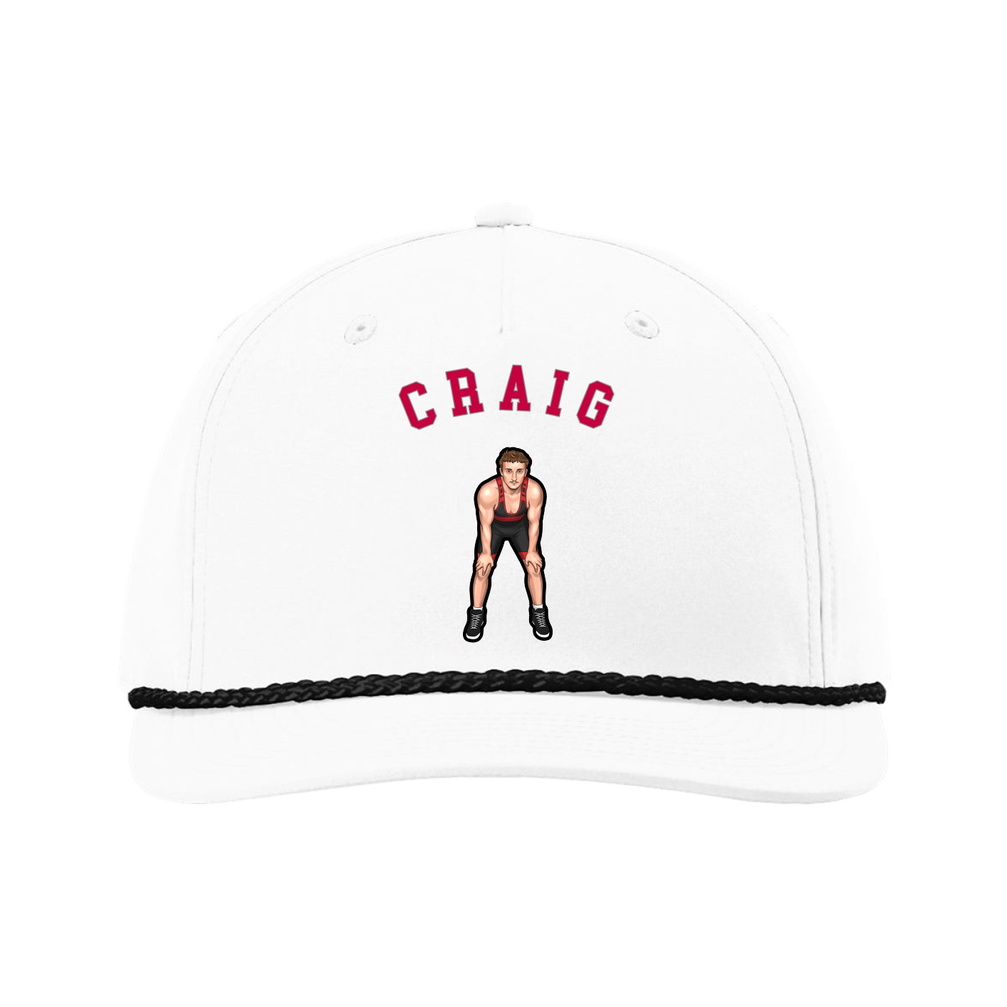 Five-Panel Classic Rope Cap — Shirsey Arch in White