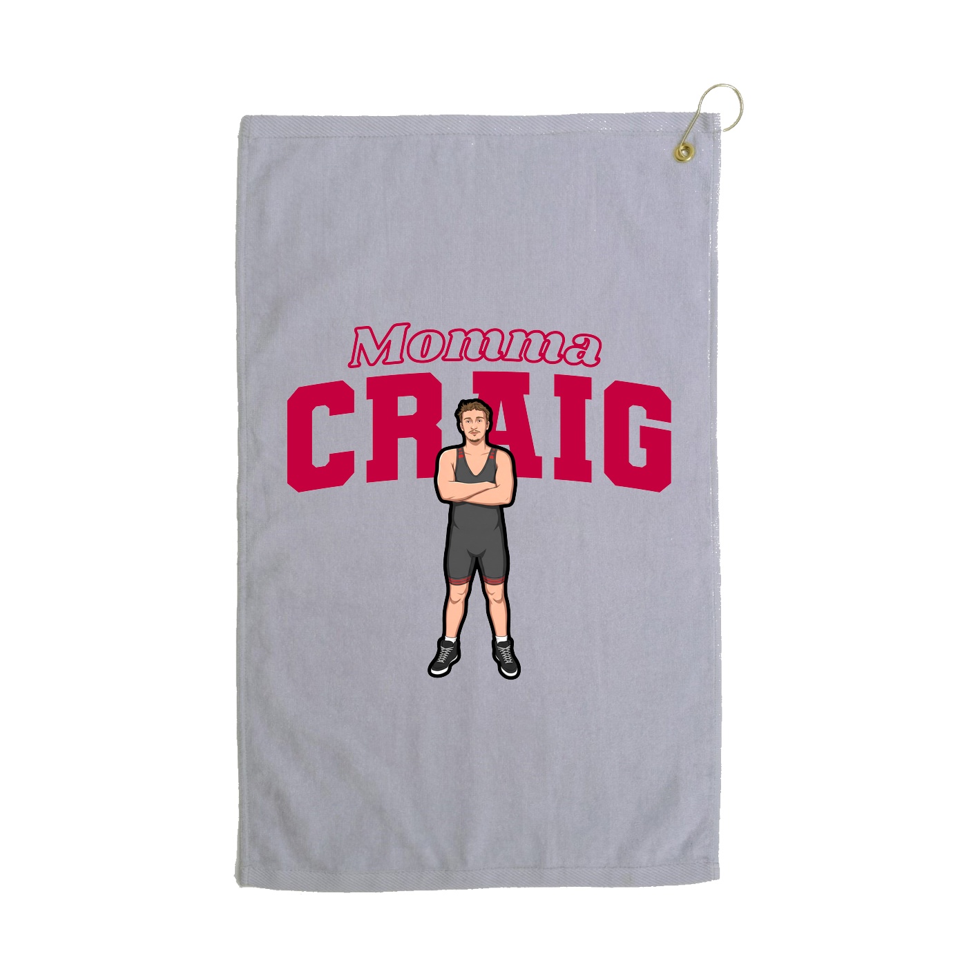 Golf Towel — Mothers Day Block in Grey