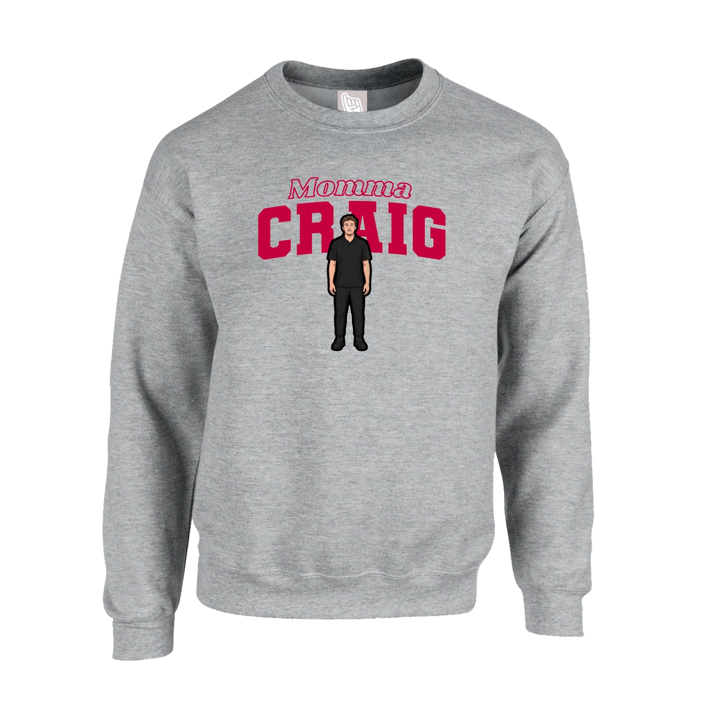 Fleece Crew — Mothers Day Block in Grey
