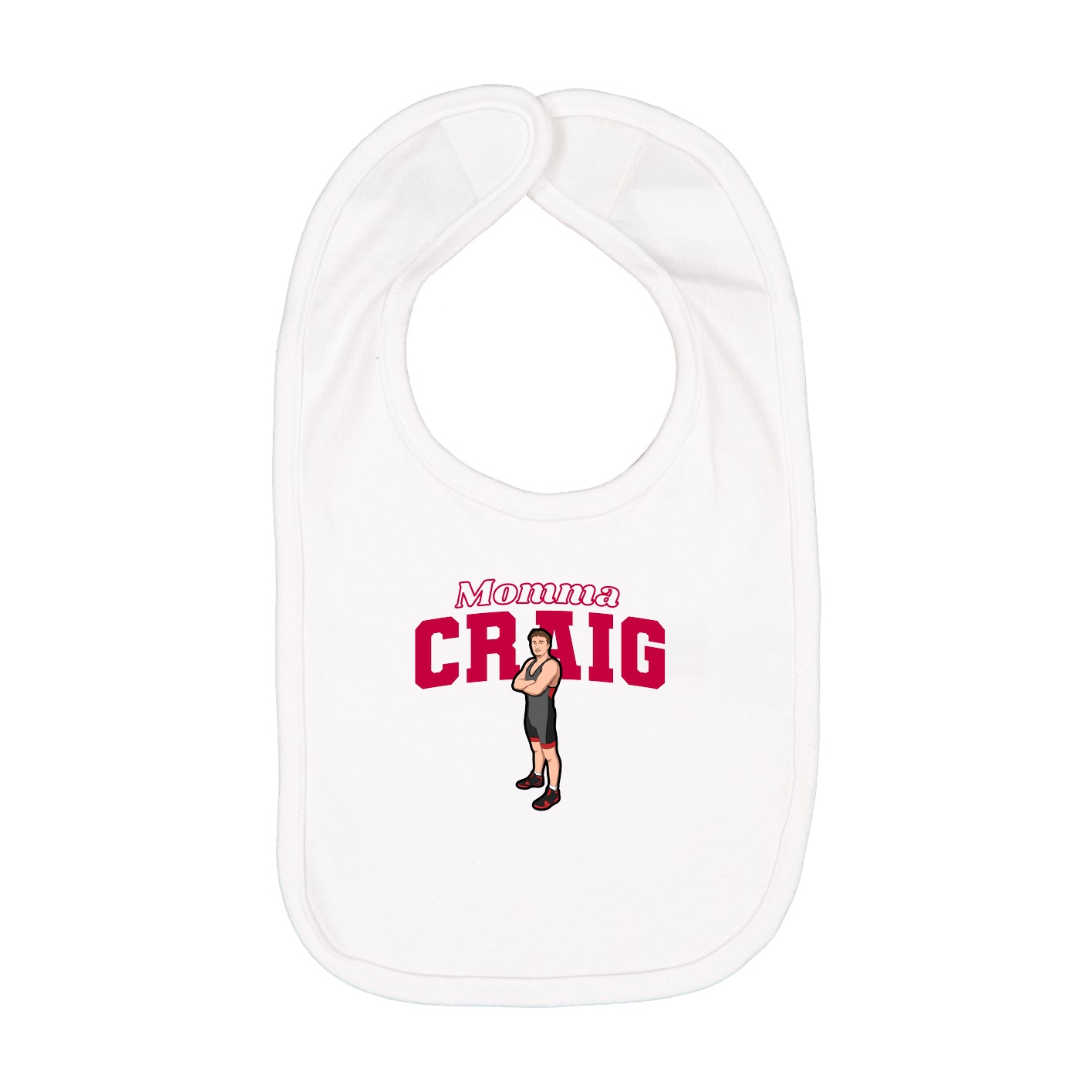 Infant Bib — Mothers Day Block in White