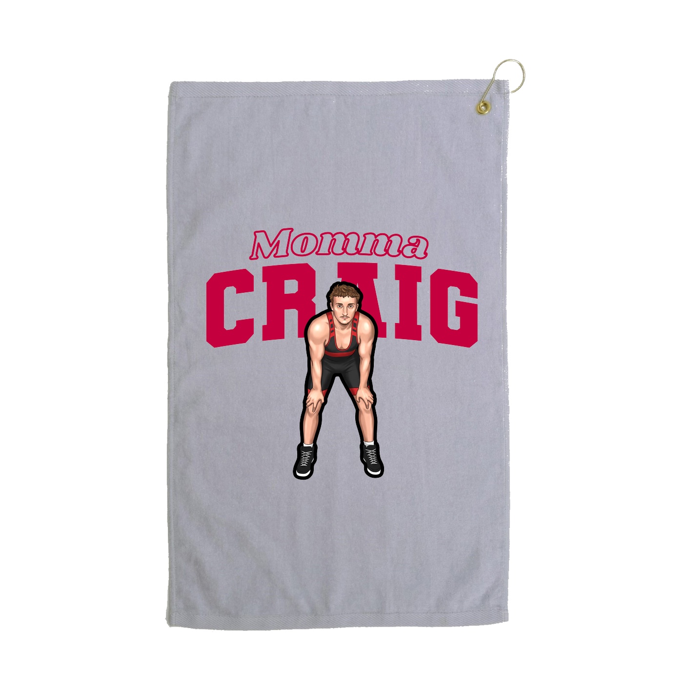 Golf Towel — Mothers Day Block in Grey