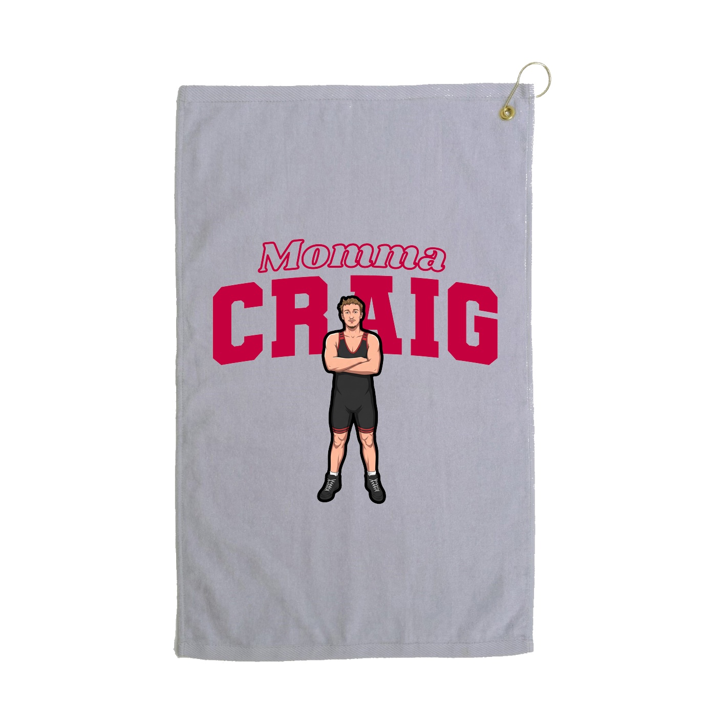 Golf Towel — Mothers Day Block in Grey