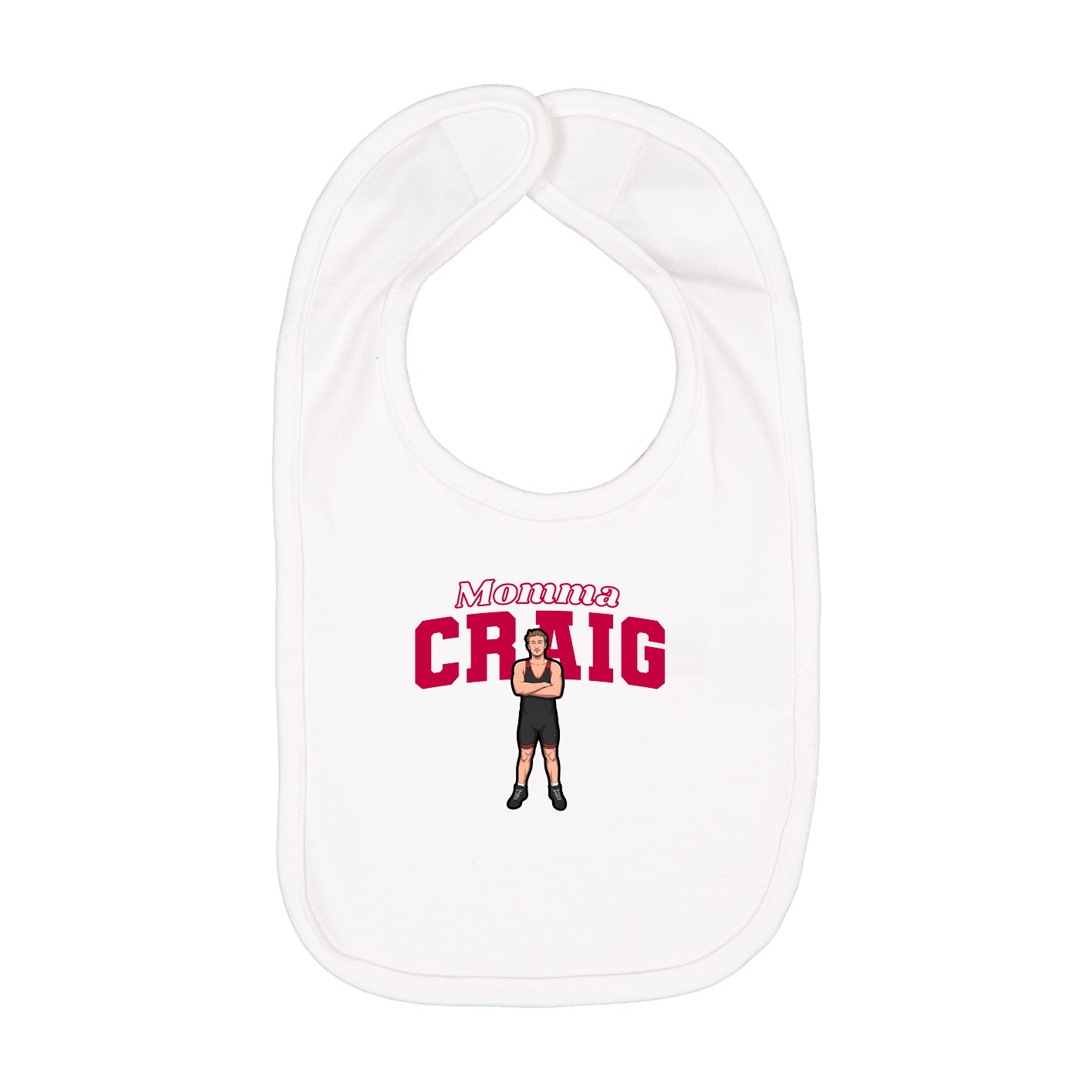 Infant Bib — Mothers Day Block in White
