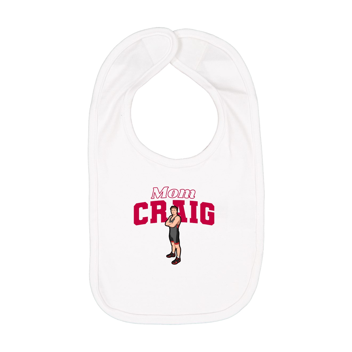 Infant Bib — Mothers Day Block in White