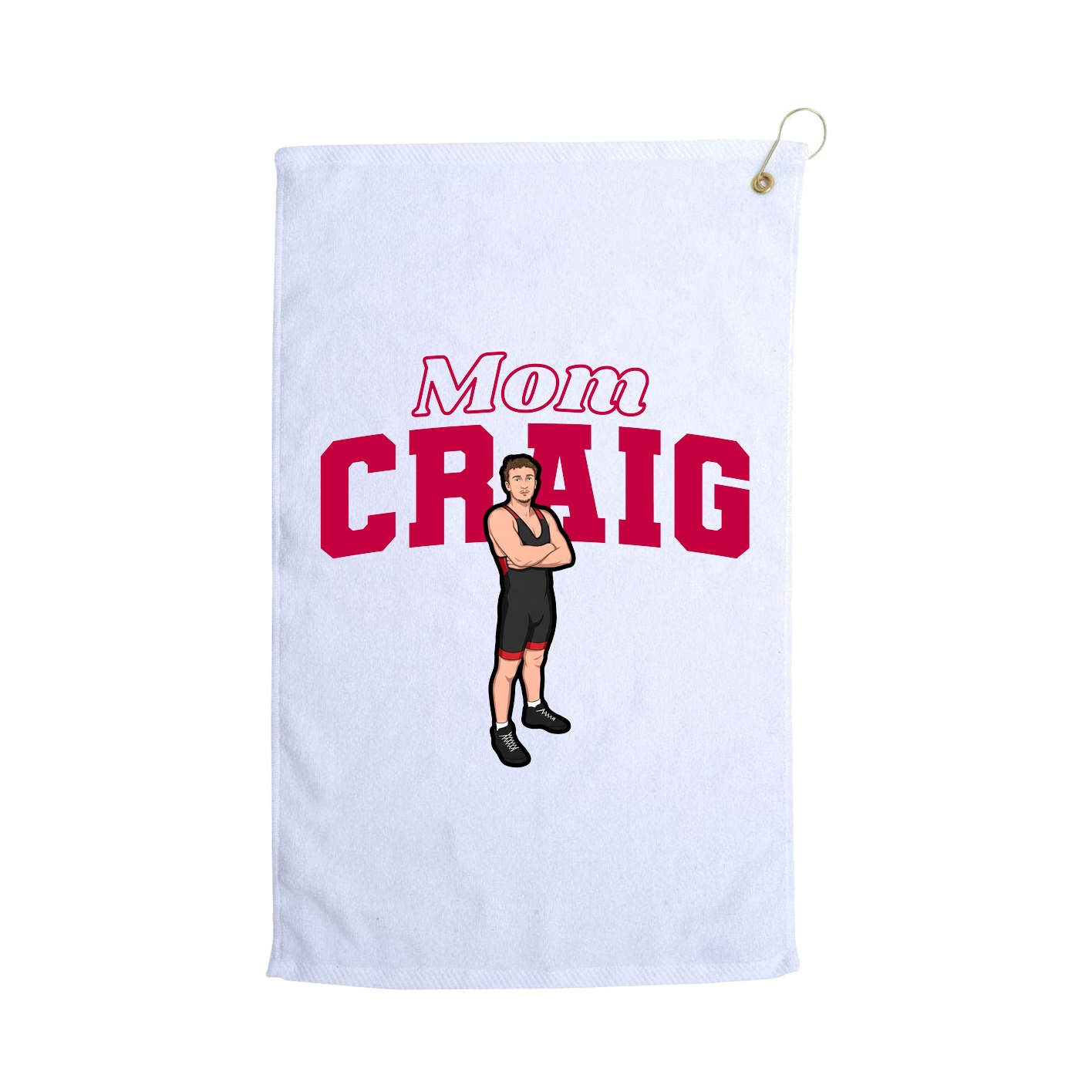 Golf Towel — Mothers Day Block in White