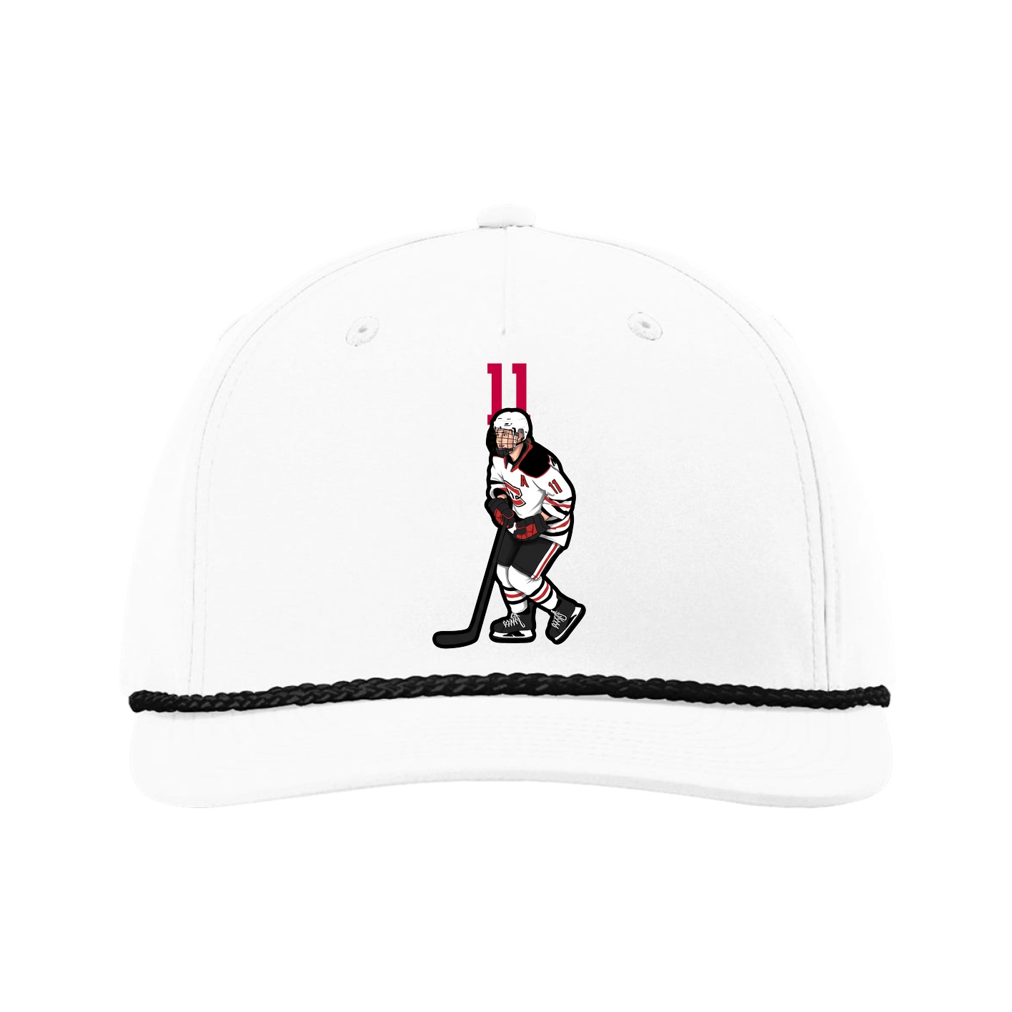 Five-Panel Classic Rope Cap — Number Top in White