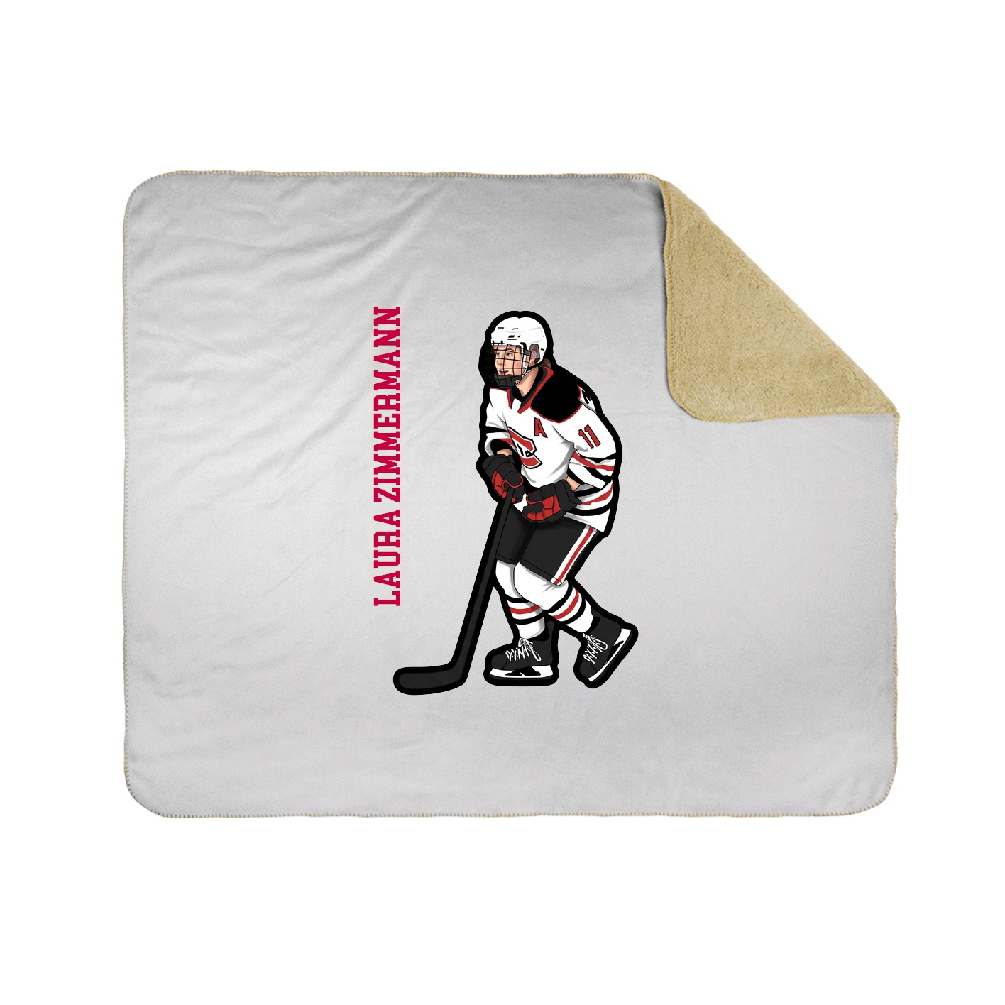 Throw Blanket — Name Vertical in White