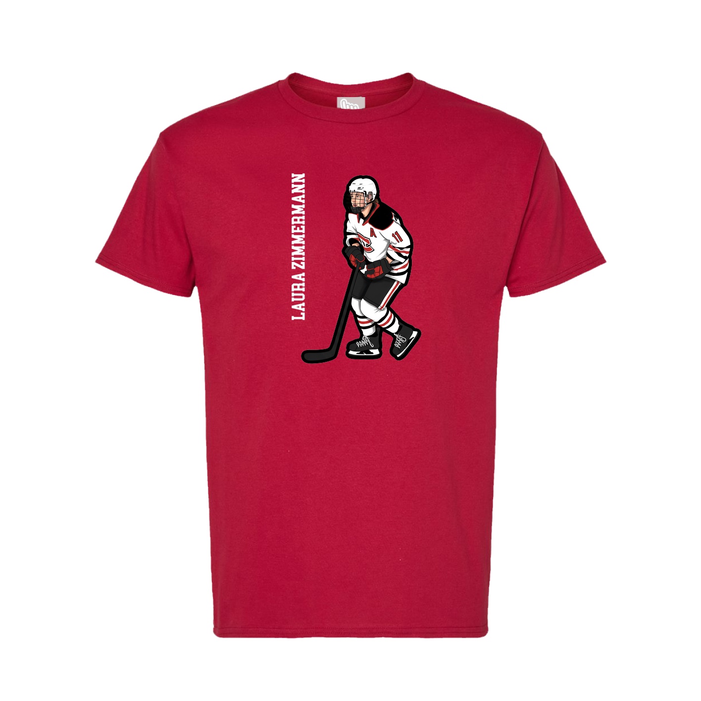 Tee — Name Vertical in Crimson