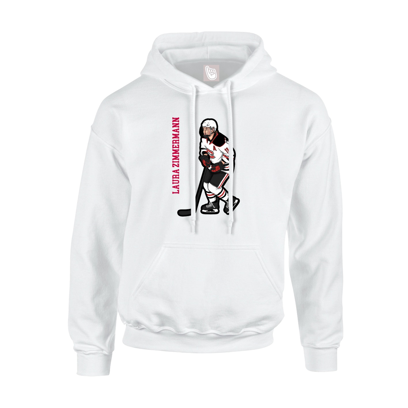 Youth Hoodie — Name Vertical in White