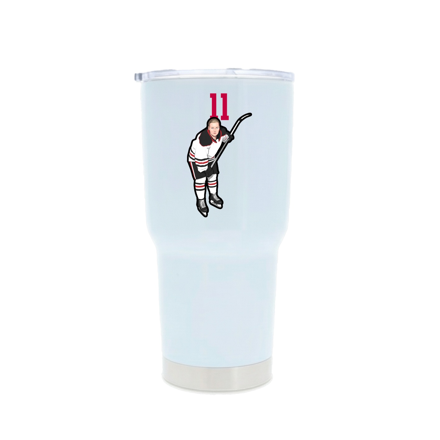 30oz Stainless Steel Tumbler — Number Top in White