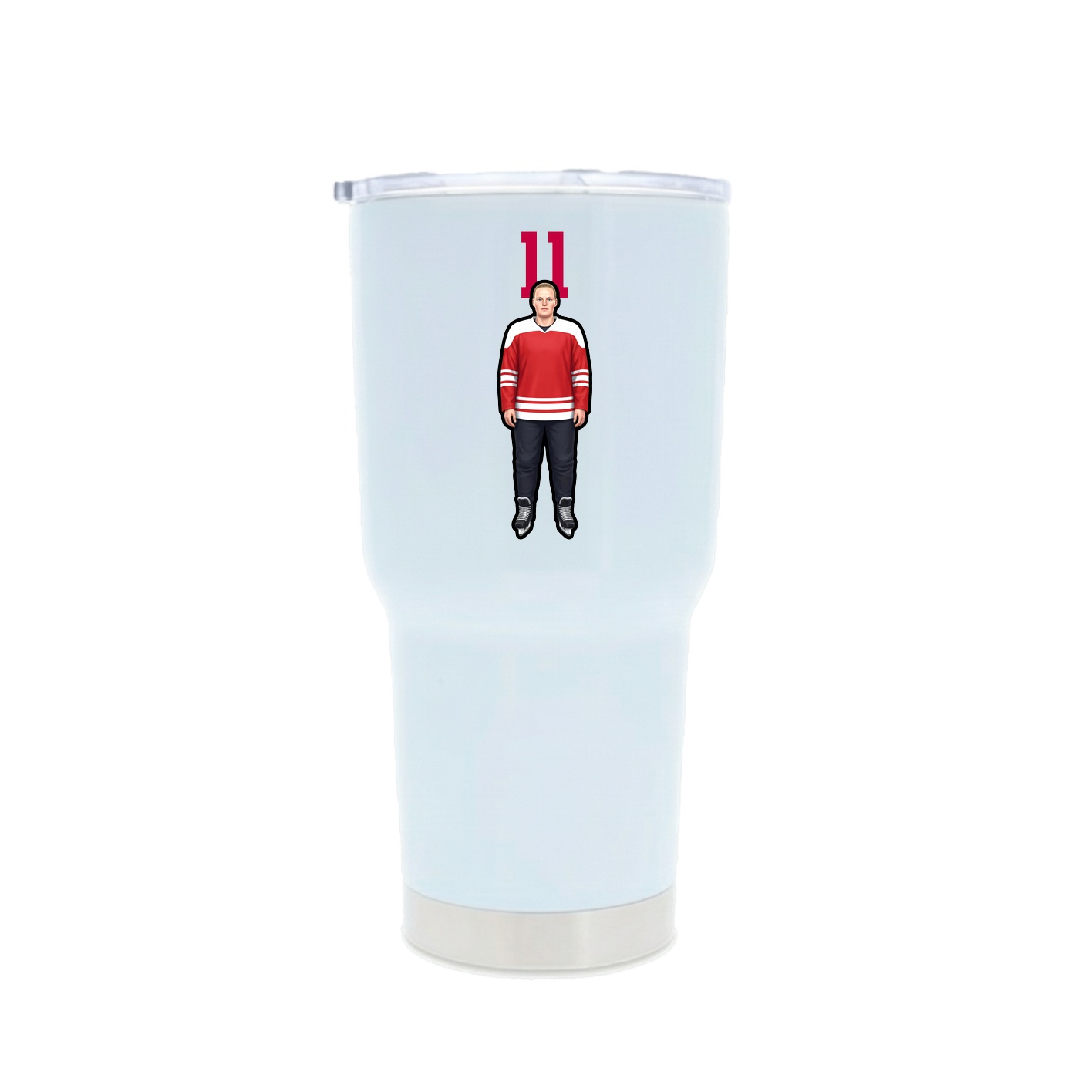 30oz Stainless Steel Tumbler — Number Top in White