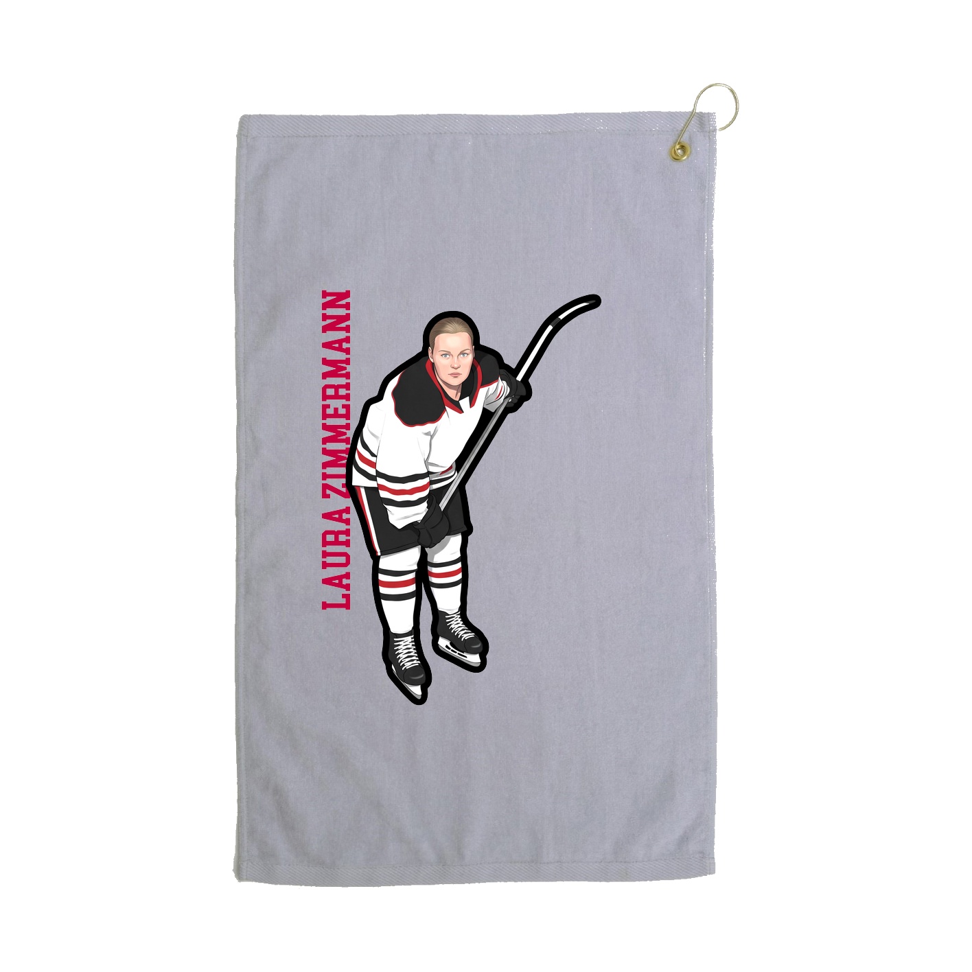 Golf Towel — Name Vertical in Grey