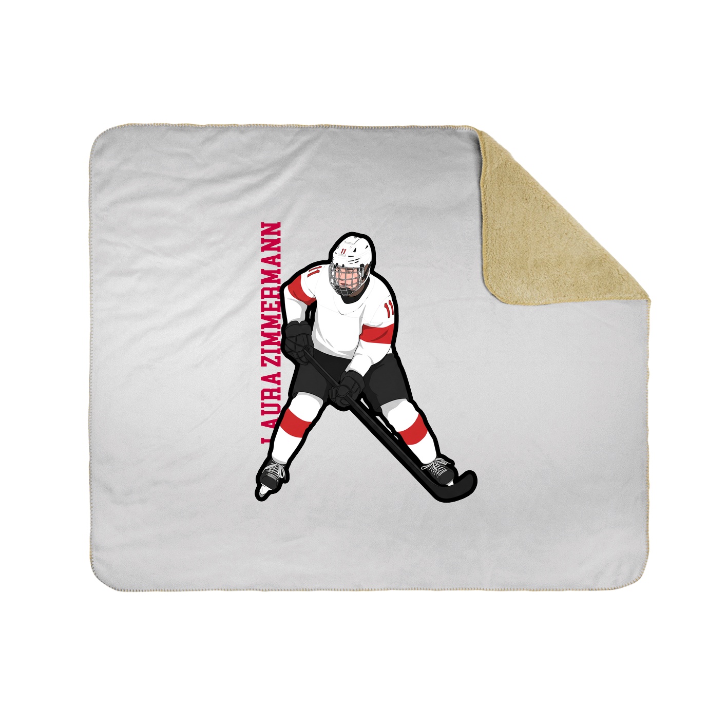 Throw Blanket — Name Vertical in White