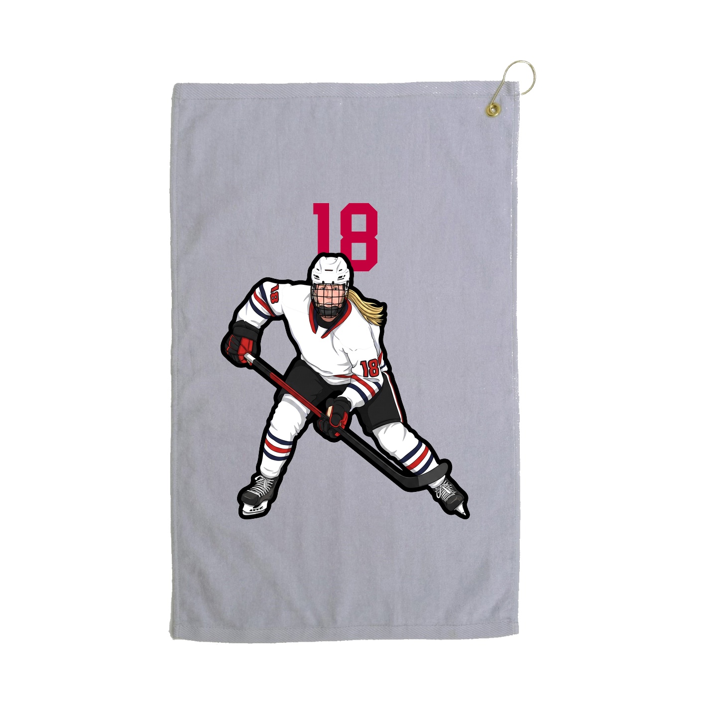 Golf Towel — Number Top in Grey