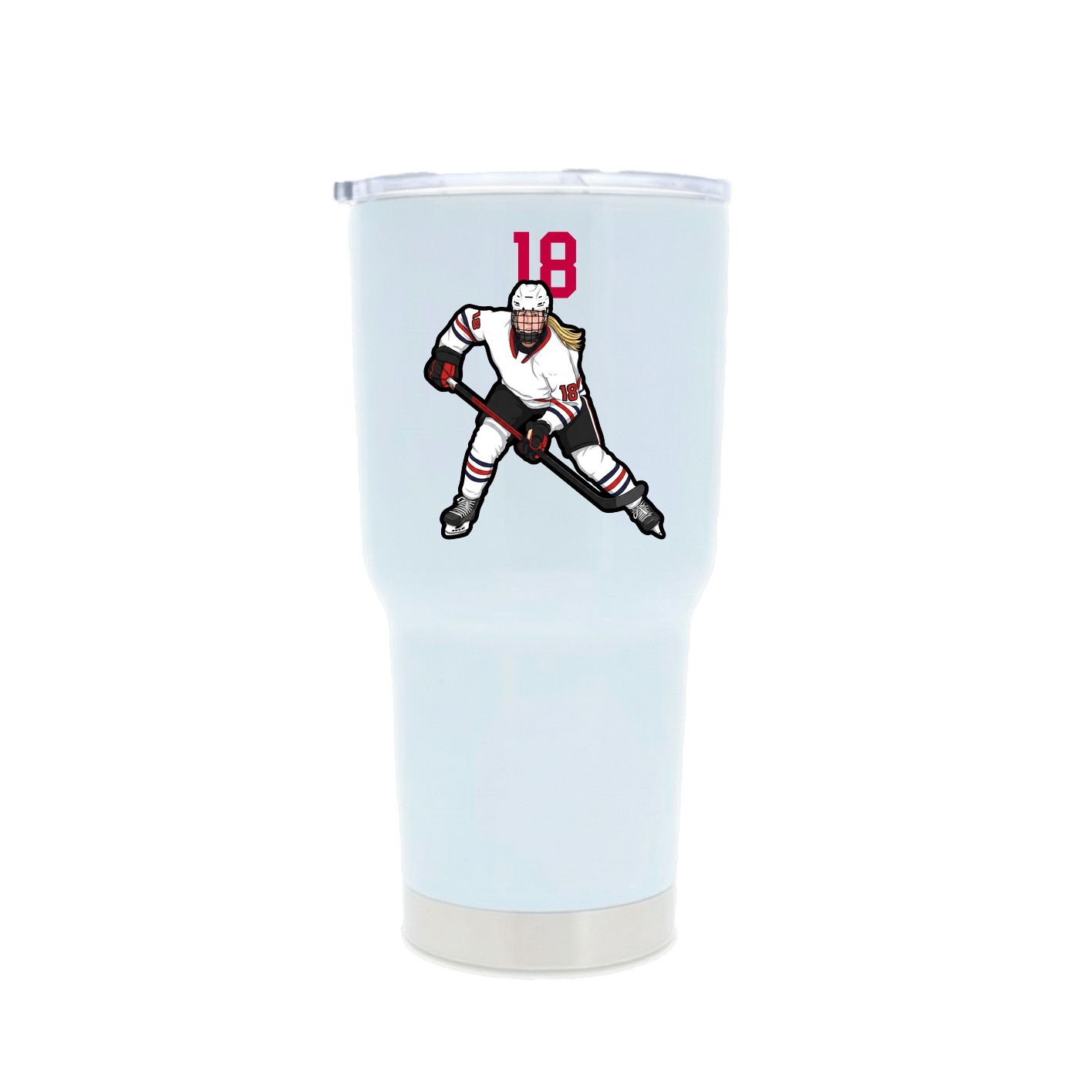 30oz Stainless Steel Tumbler — Number Top in White