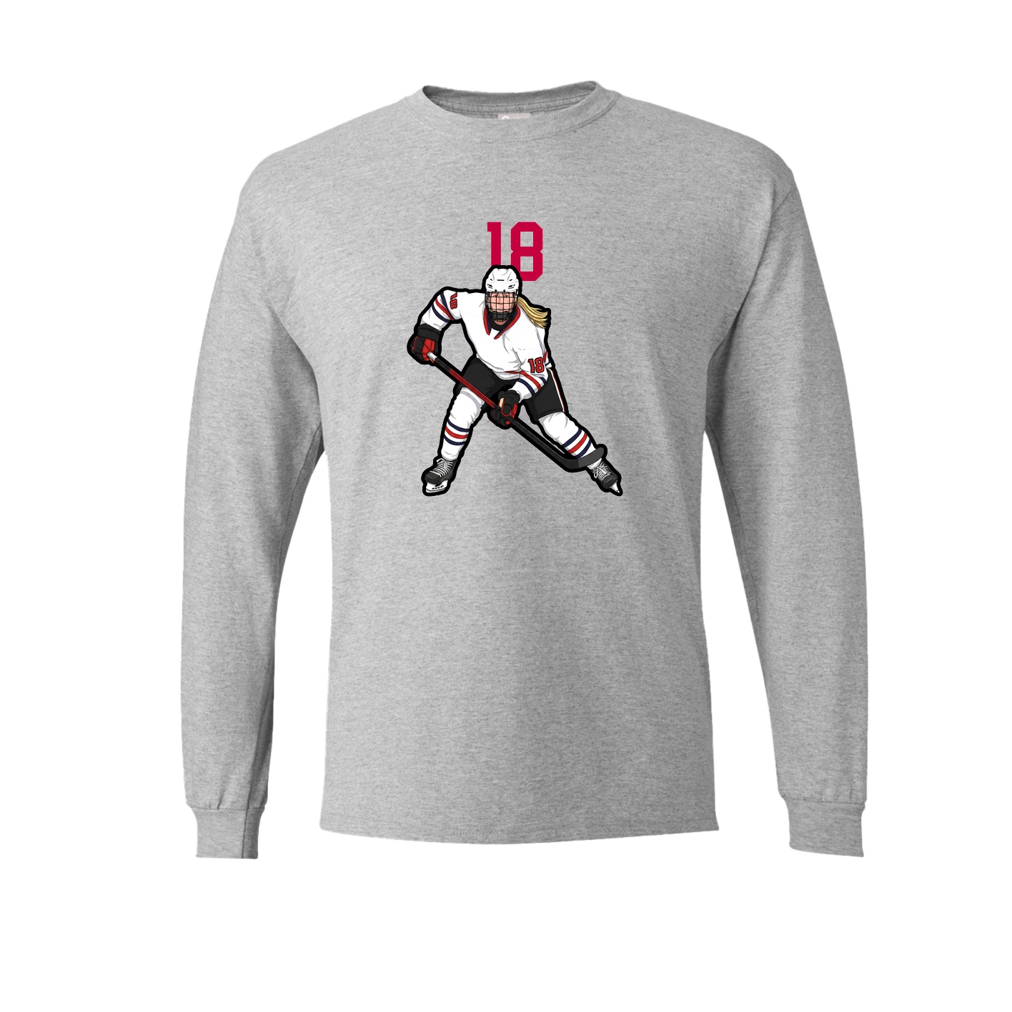 Long Sleeve Tee — Number Top in Grey