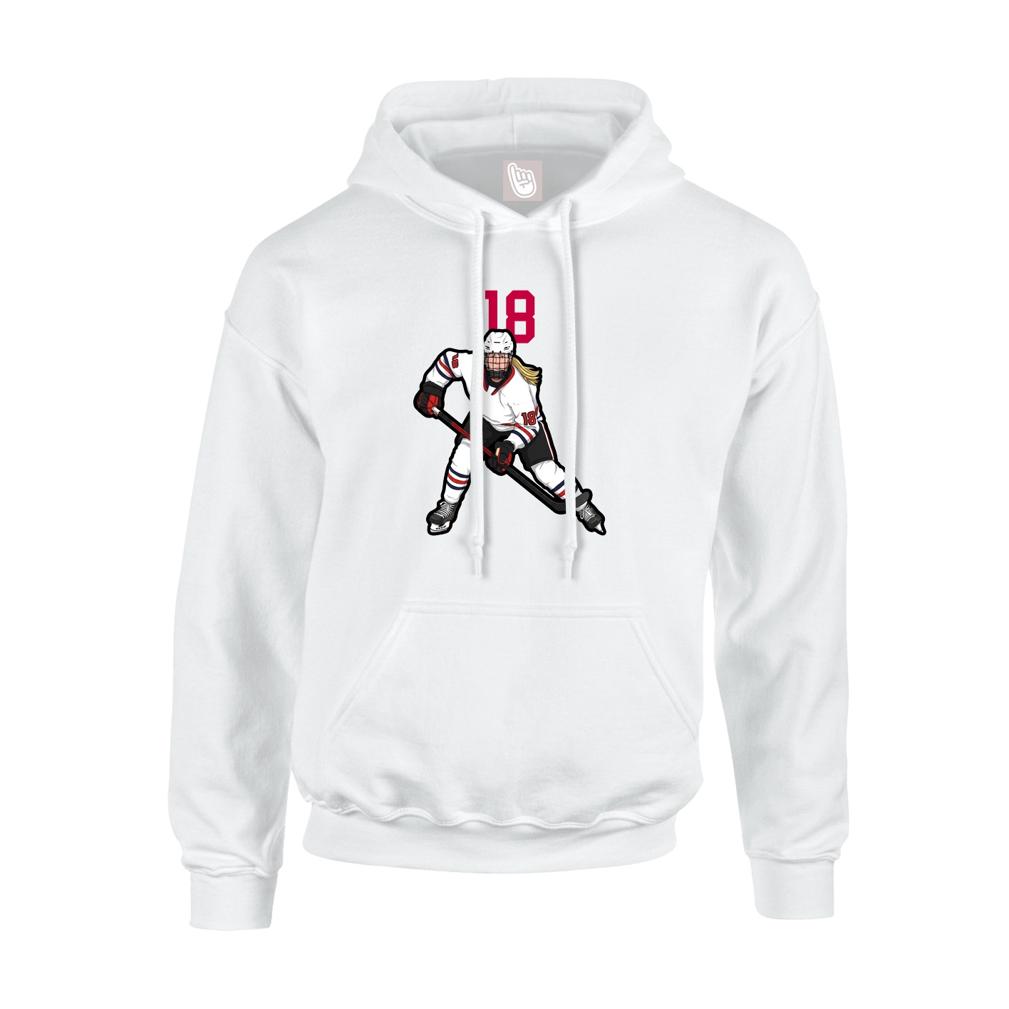 Youth Hoodie — Number Top in White