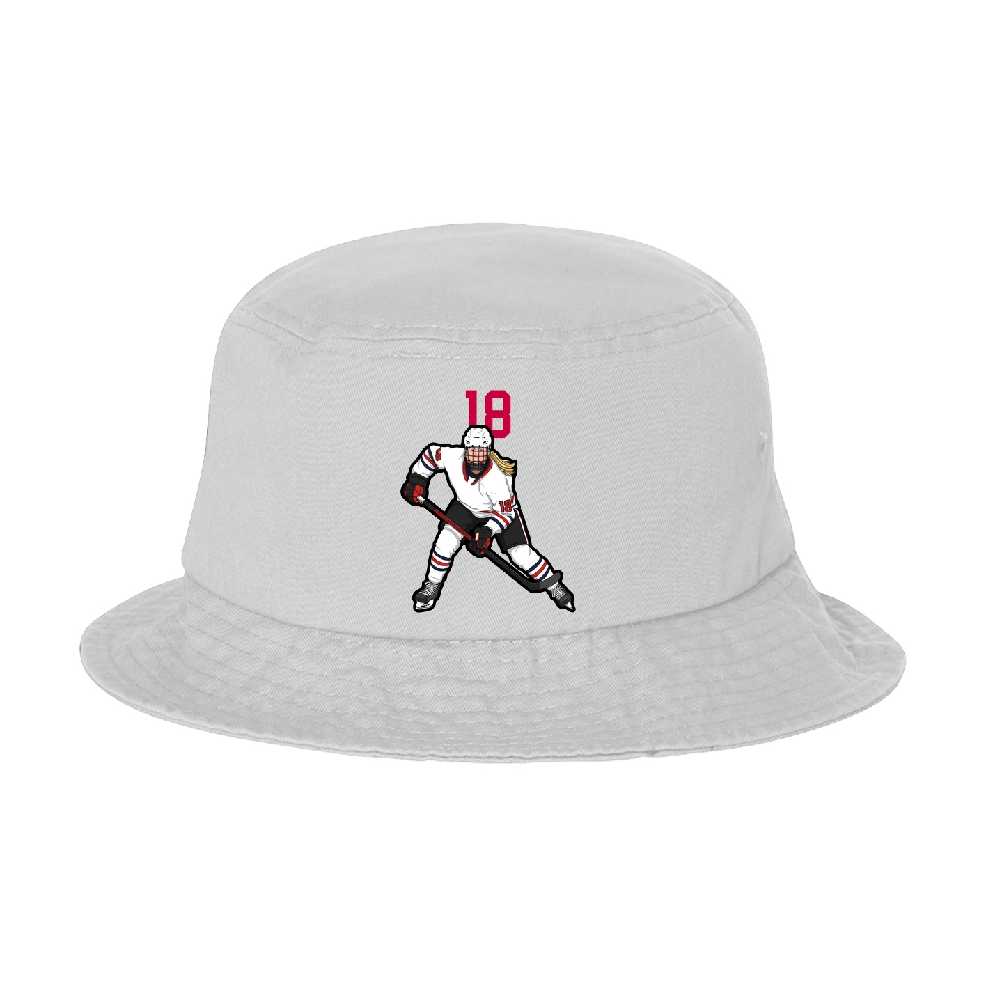 Bucket Cap — Number Top in White