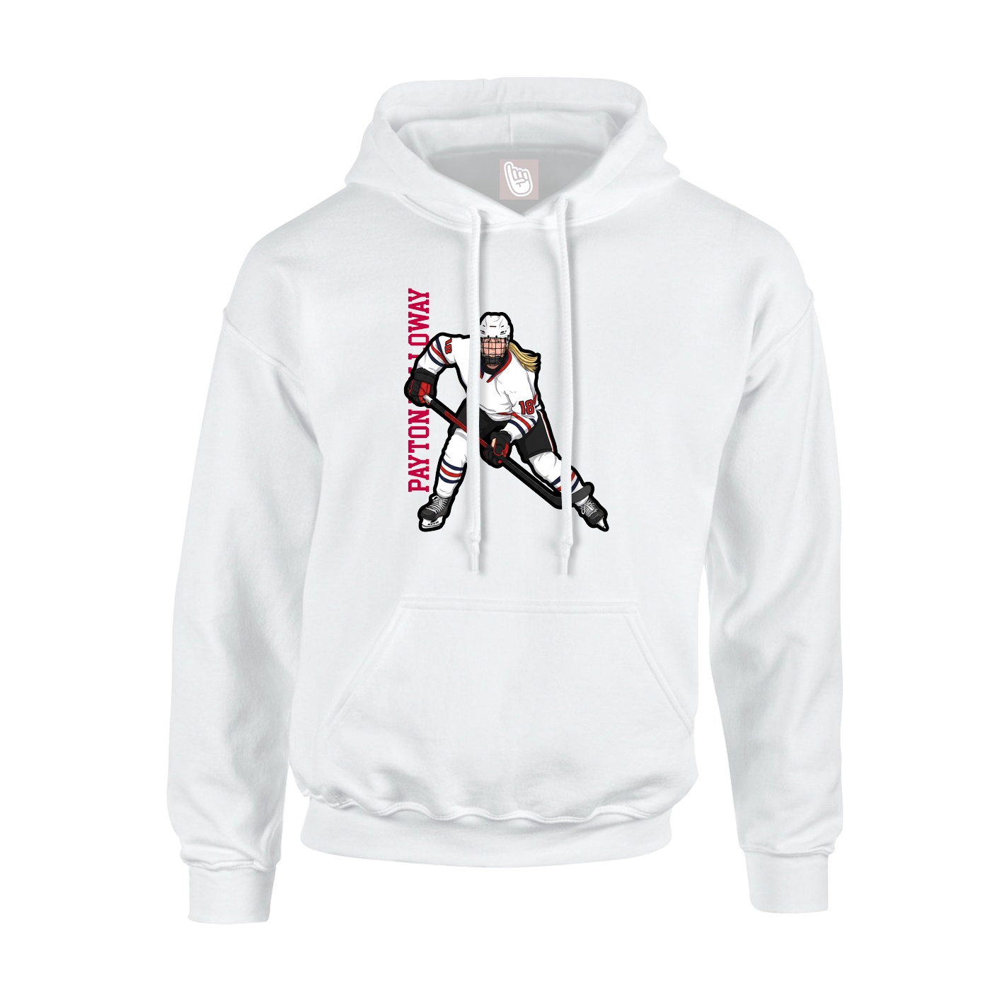 Youth Hoodie — Name Vertical in White