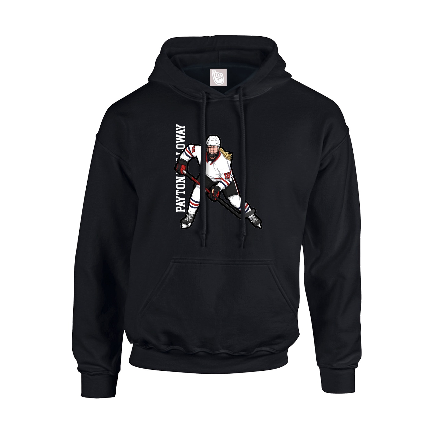 Youth Hoodie — Name Vertical in Black