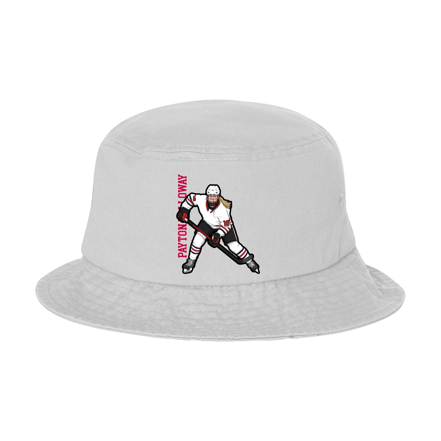 Bucket Cap — Name Vertical in White