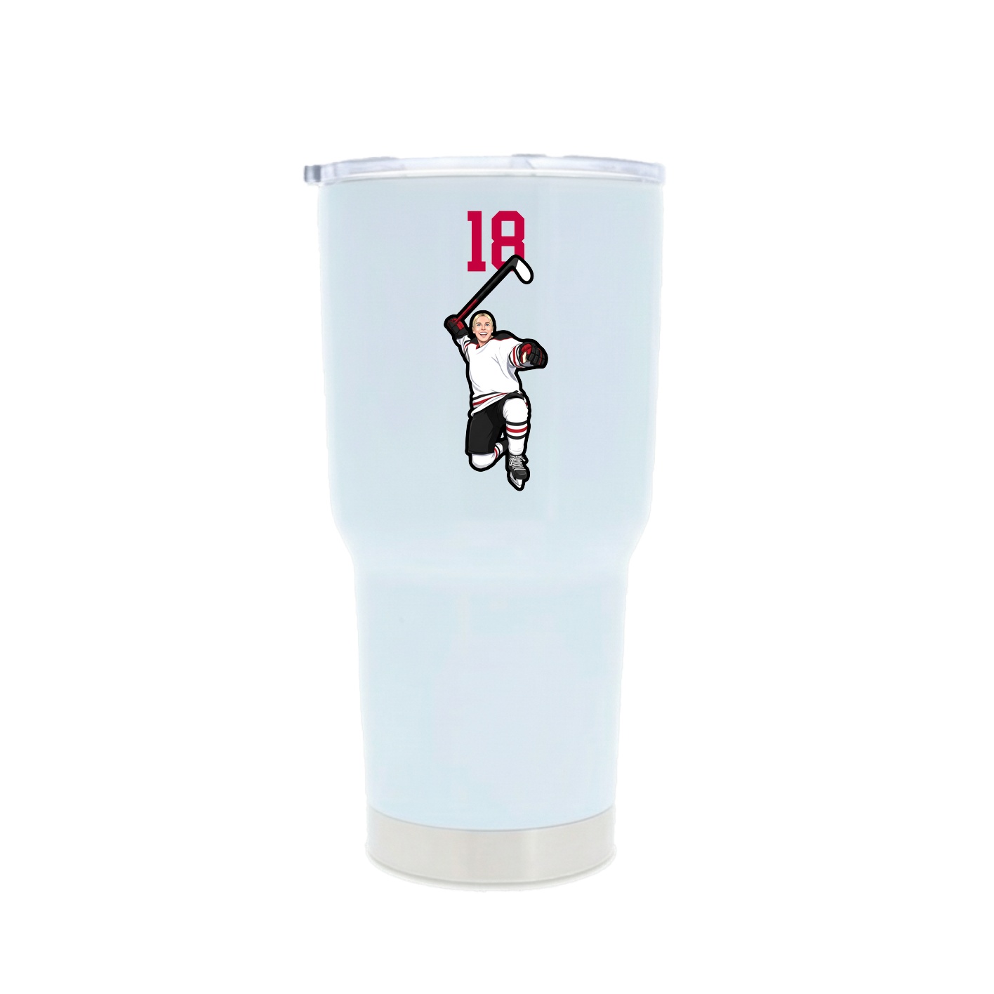30oz Stainless Steel Tumbler — Number Top in White
