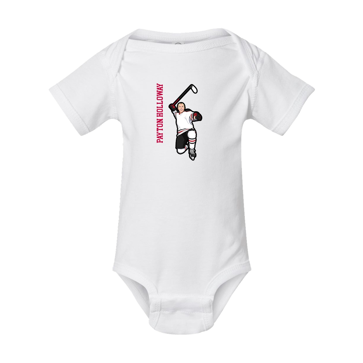 Baby Onesie — Name Vertical in White