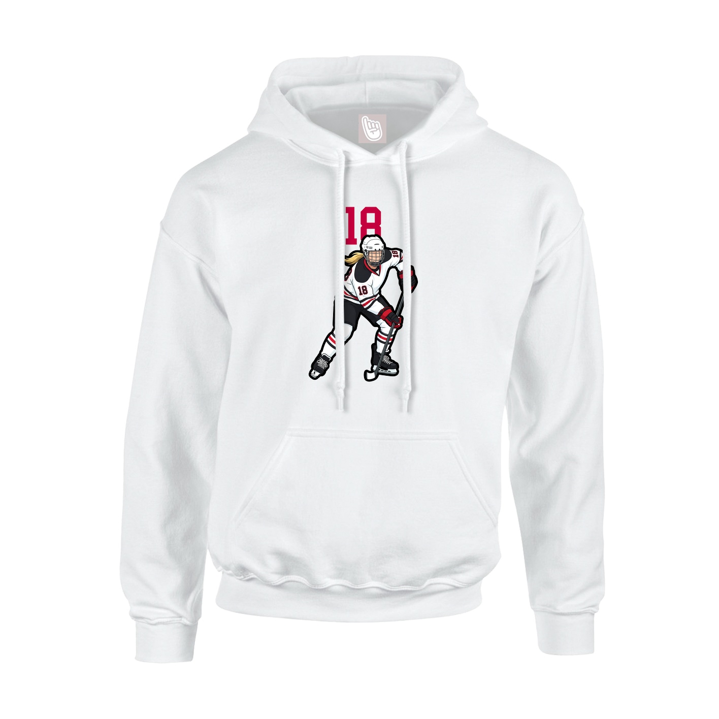 Youth Hoodie — Number Top in White