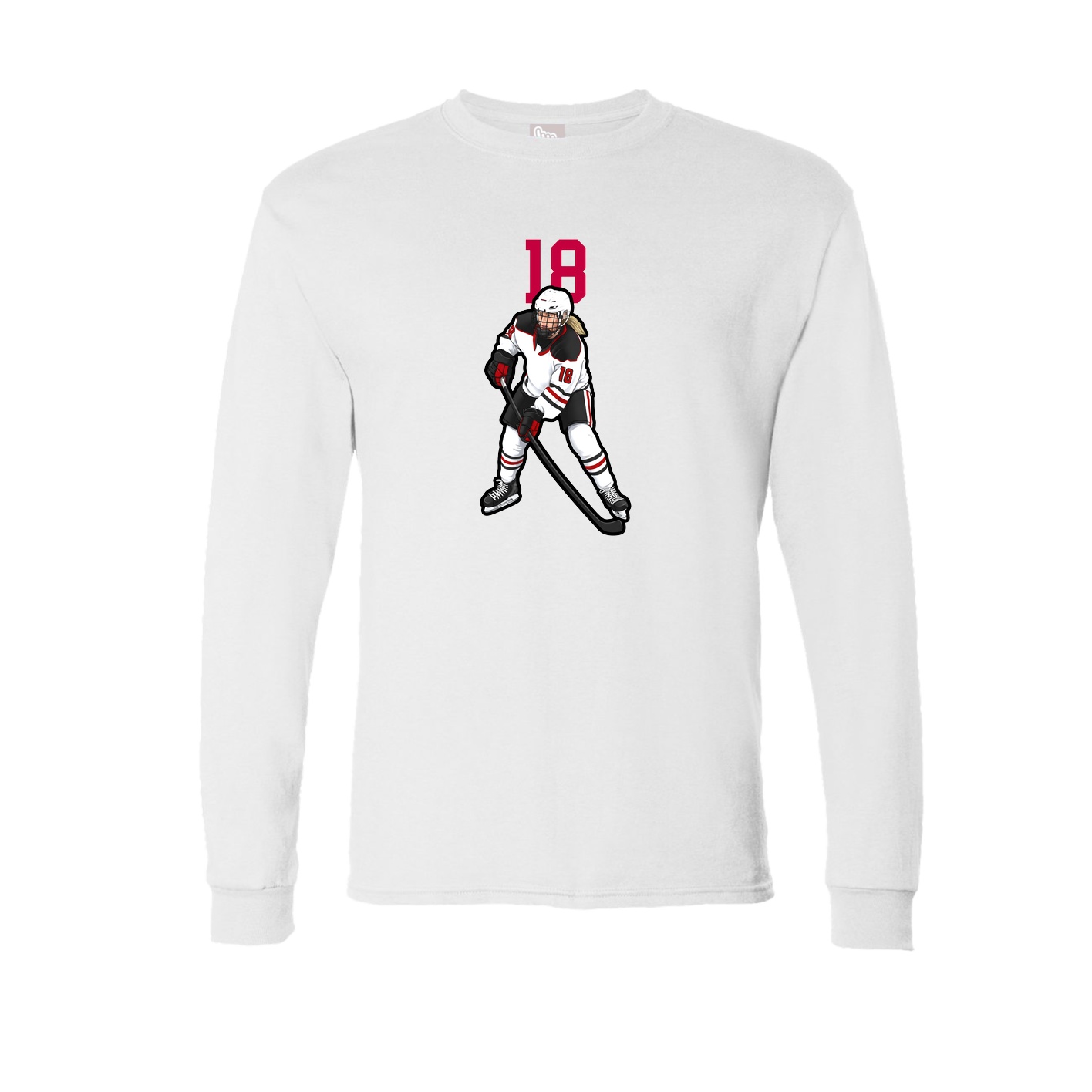 Long Sleeve Tee — Number Top in White