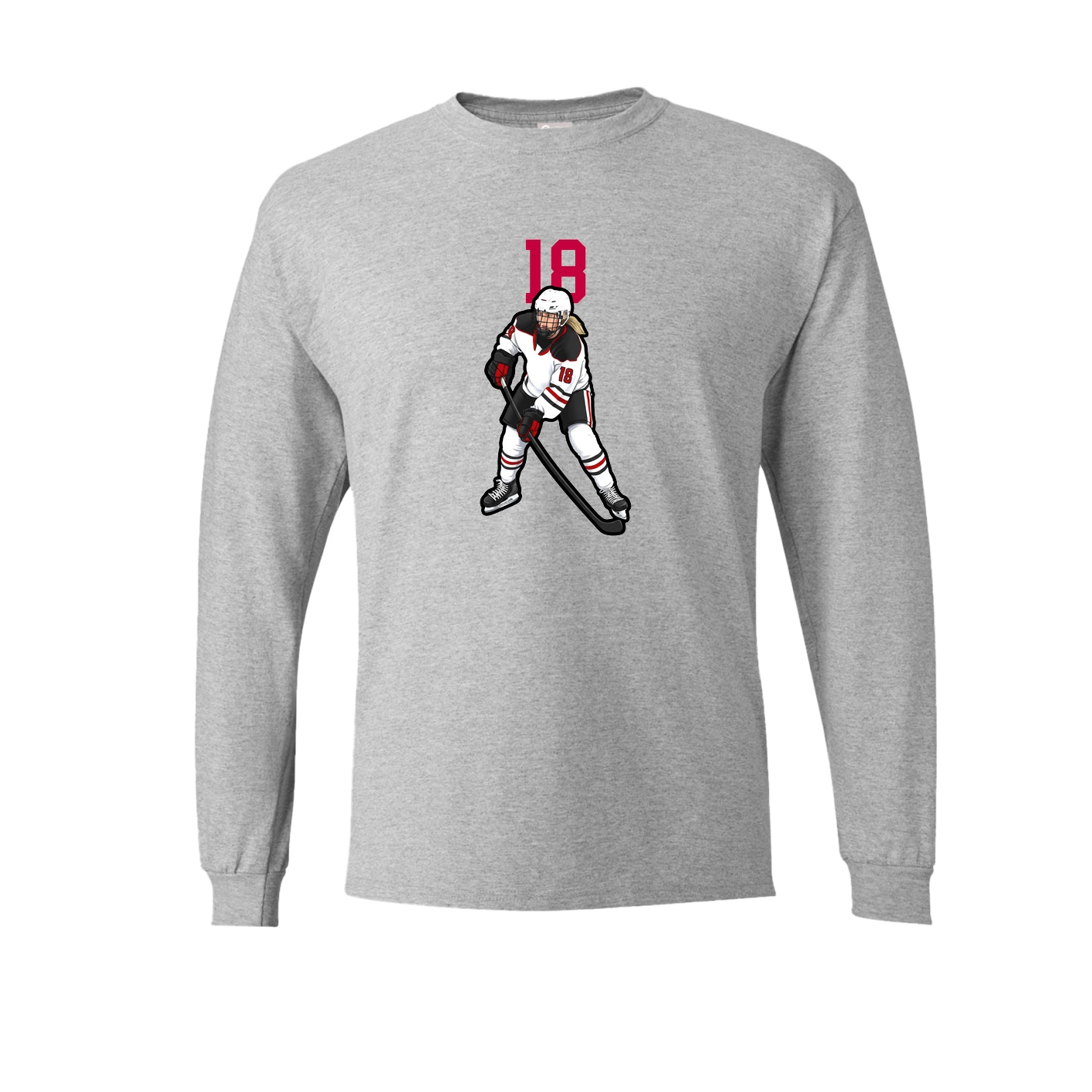 Long Sleeve Tee — Number Top in Grey
