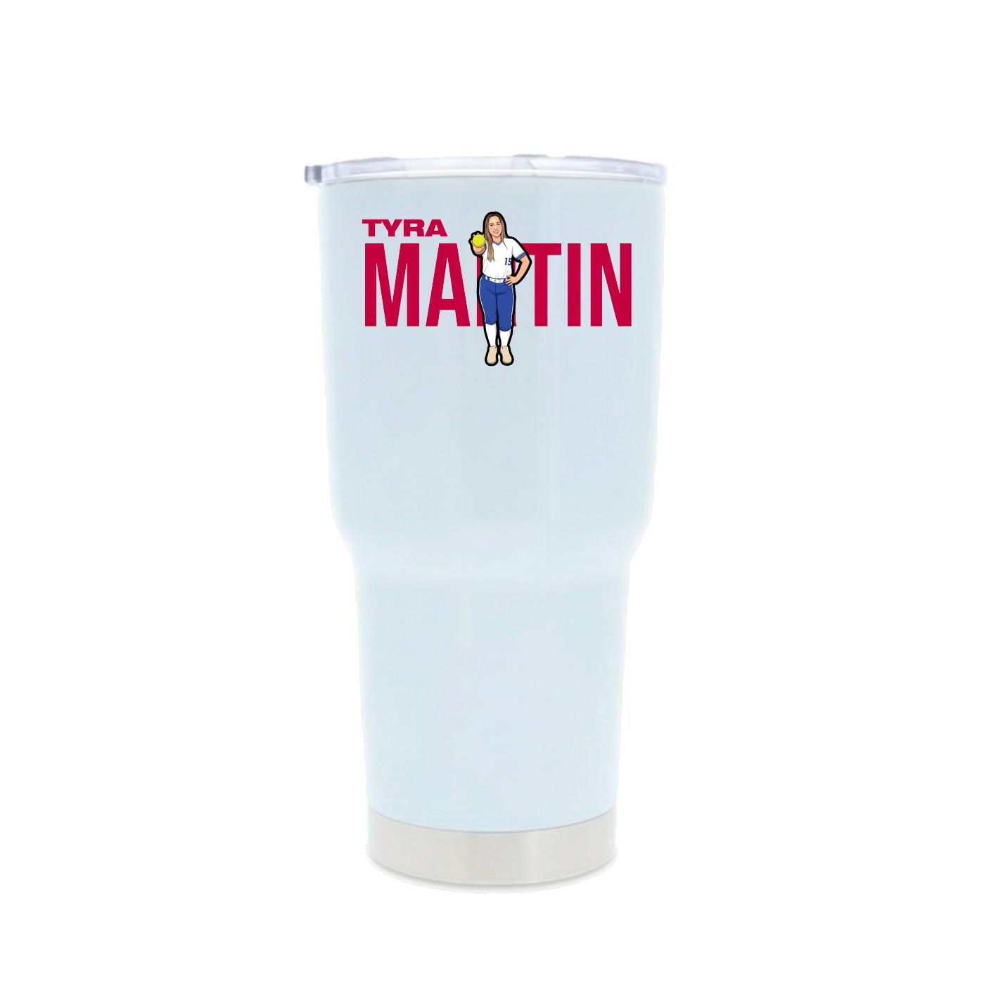 30oz Stainless Steel Tumbler — Player Name in White