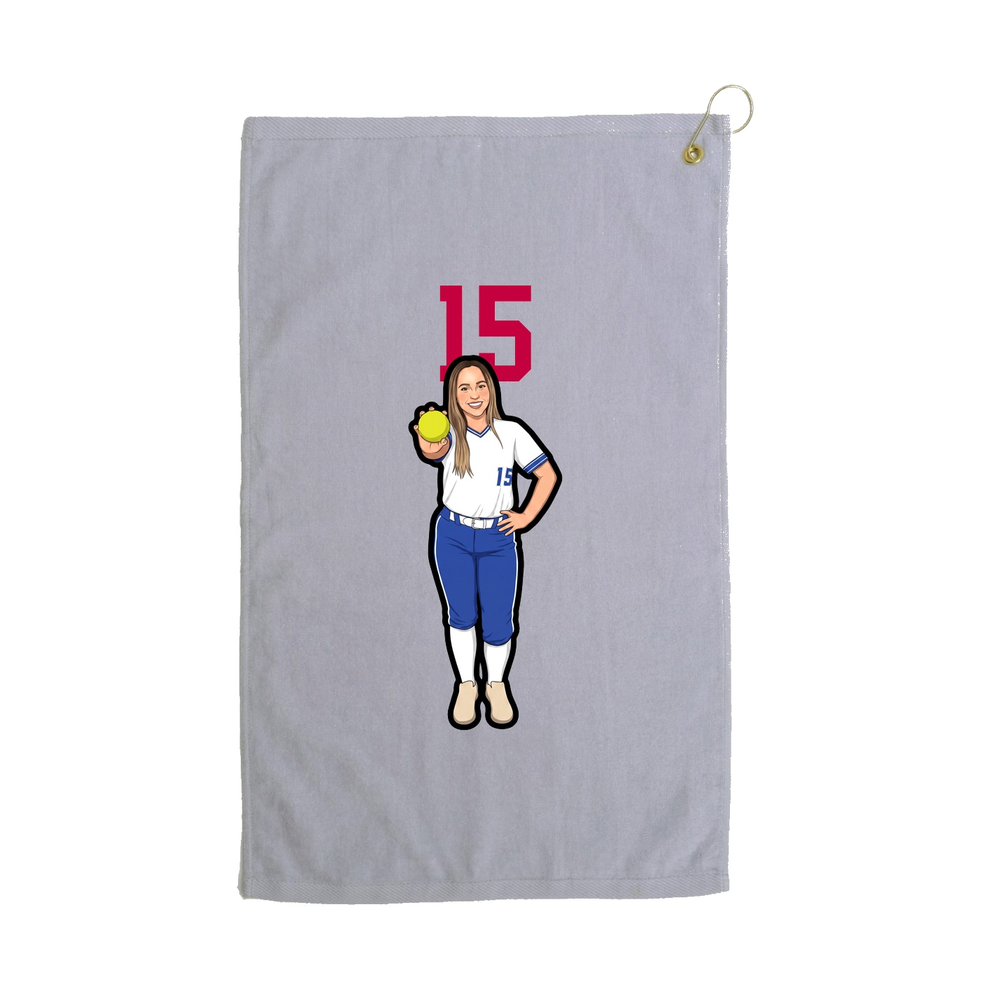 Golf Towel — Number Top in Grey