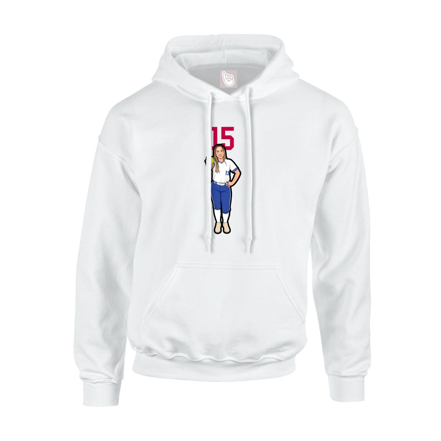 Hoodie — Number Top in White